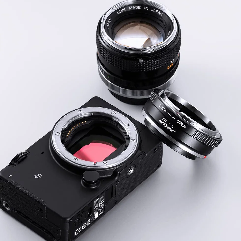 K&F CONCEPT Lente Mount Adattatore FD-L Manuale Fuoco: Compatibile con Compatibile con Canon FD&FL 35mm Lente a L Mount Corpo Fotocamera