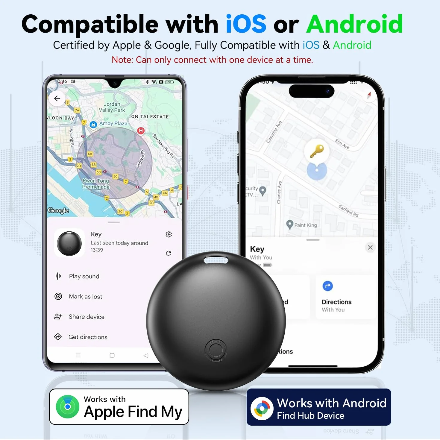 Smart Tag Bluetooth Tracker Android iOS 4 Pezzi Google Dov'è Apple Find My