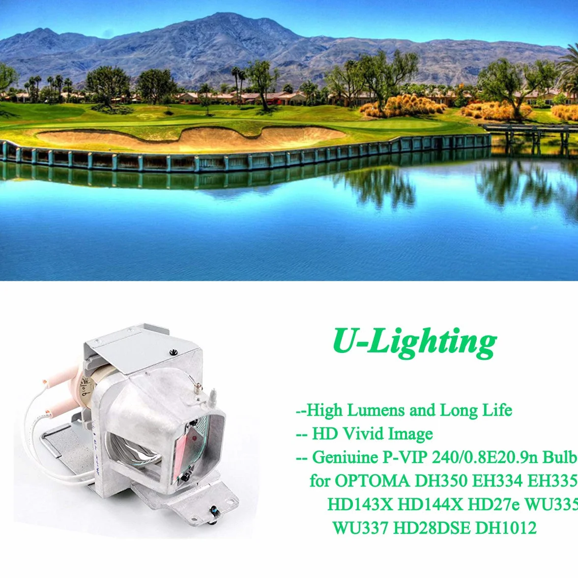 U-Lighting BL-FP240G / SP.7AZ01GC01 - Lampadina di ricambio con alloggiamento per OPTOMA DH350 EH334 EH335 HD143X HD144X HD27e WU335 WU337 HD28DSE DH1012