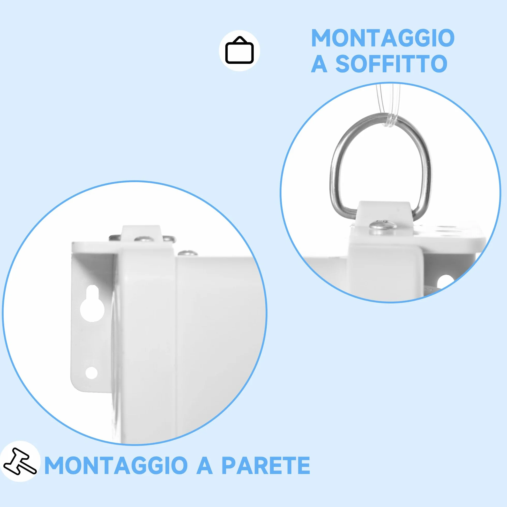 HOMCOM Telo Proiettore da 80 Pollici 4K HD Formato 16:9, Altezza Regolabile Manuale, Schermo Proiettore, Grandangolo di 160 Gradi, Telo Videoproiettore per Casa, Home, Cinema, Ufficio, Esterno, Bianco