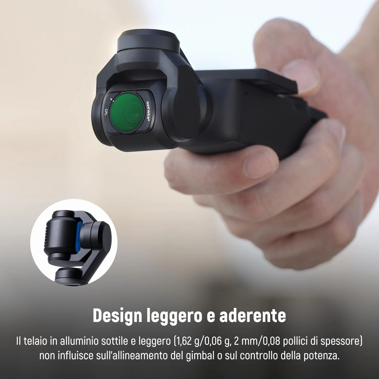 NEEWER Kit Filtri Magnetici ND e CPL Compatibili Con DJI OSMO Pocket 3 / Pocket 4 / Xtra Muse, 4 Pezzi: ND16, ND64, ND256 e CPL. Vetro Ottico HD Multi Rivestito, Struttura Ultra Sottile In Alluminio