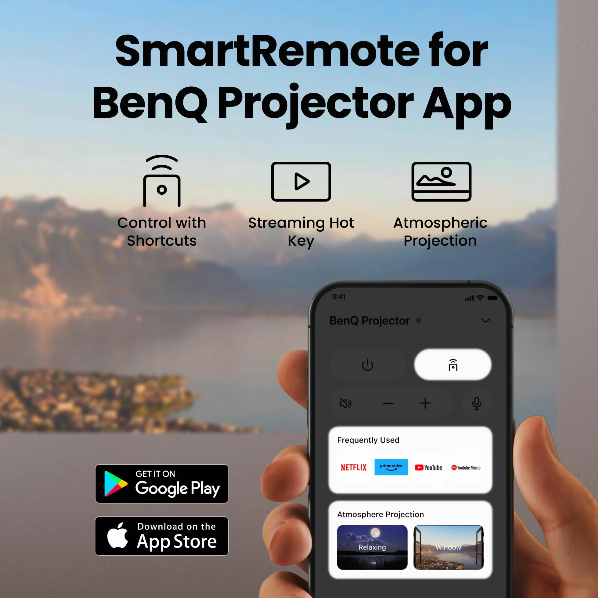 BenQ GP520 - Proiettore LED 4K HDR da 2600 lm per intrattenimento domestico, Google TV integrata, modalità Auto Cinema, MEMC, Rec.709, HDR10+, HDMI 2.1, USB-C, Wi-Fi, Bluetooth 5.2, eARC, Dolby