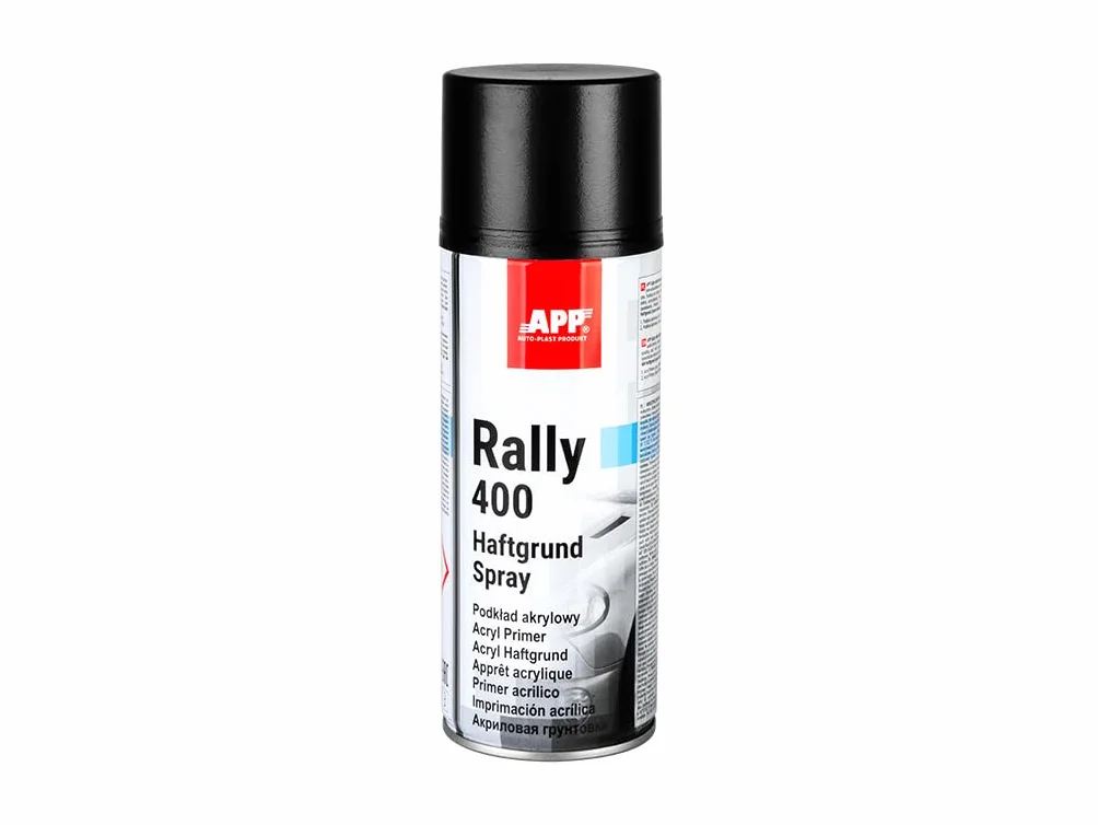 APP Rally 400 Acryl Primer Spray Nero 400 ml Primer aggrappante universale per metallo carrozzeria plastica legno