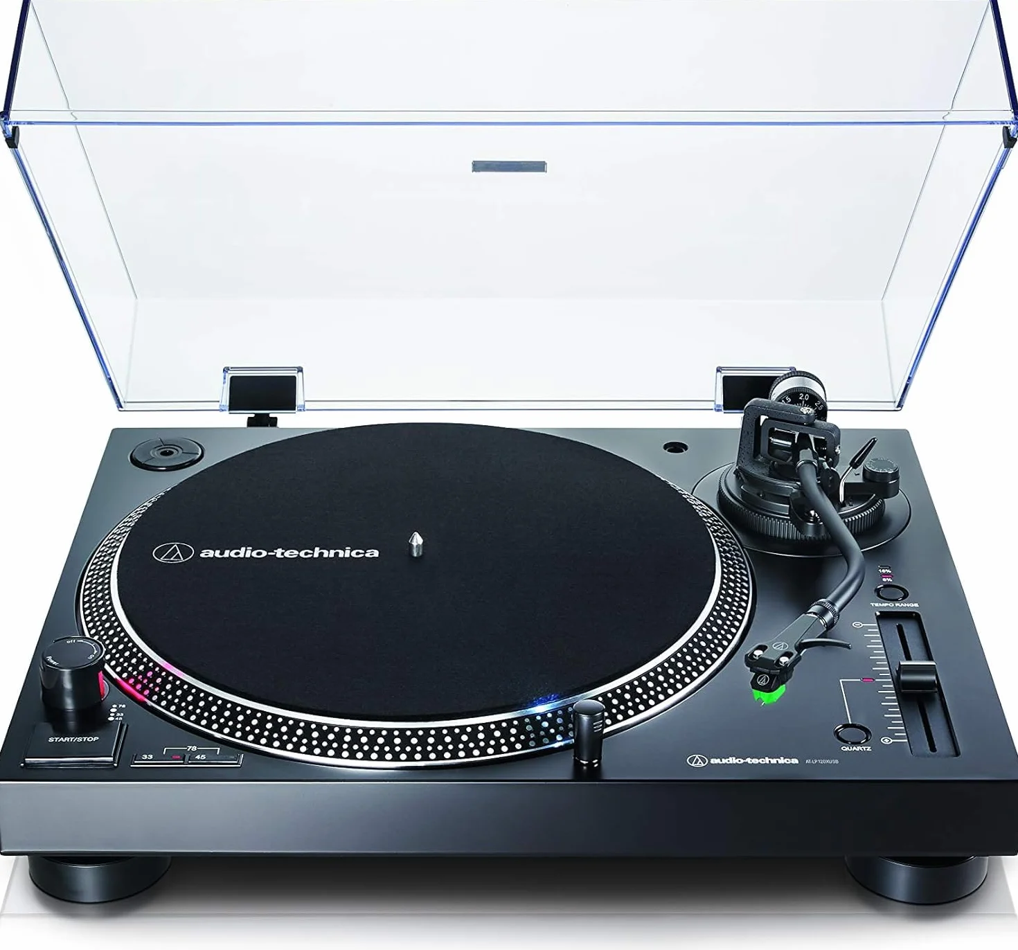 Audio-Technica AT-LP120X Giradischi a Trasmissione Diretta, Nero, Analogico e USB