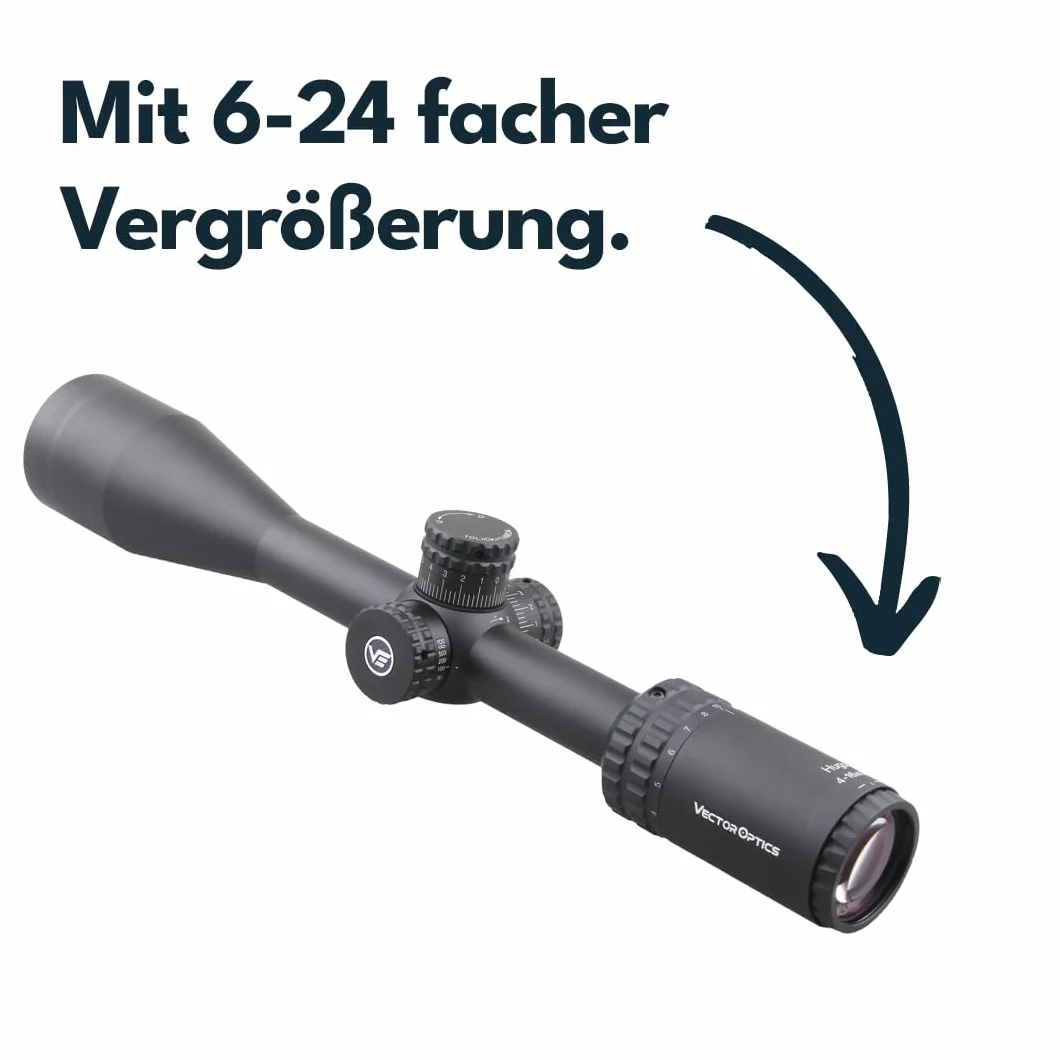 Vector Hugo 6-24x50 SFP Side Focus BDC Non IR Cannocchiale Fucile