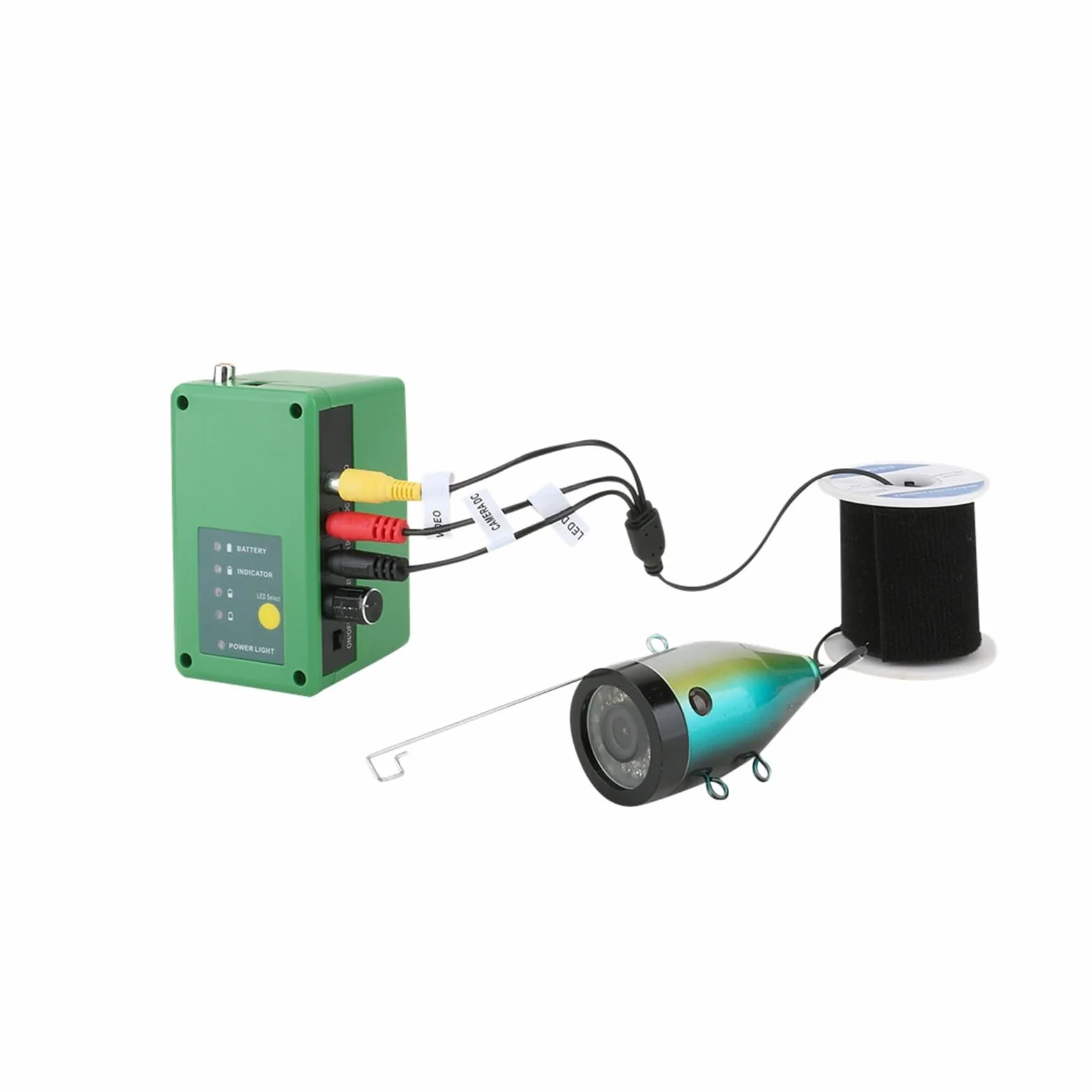 Telecamera Subacquea Pesca, 9 pollici DVR Fish Finder Pesca subacquea 1080P Fotocamera HD 1280 * 720 15 LED bianchi + 15 pezzi Lampada a infrarossi 15 m Fotocamera for la pesca(30m cable with DVR)