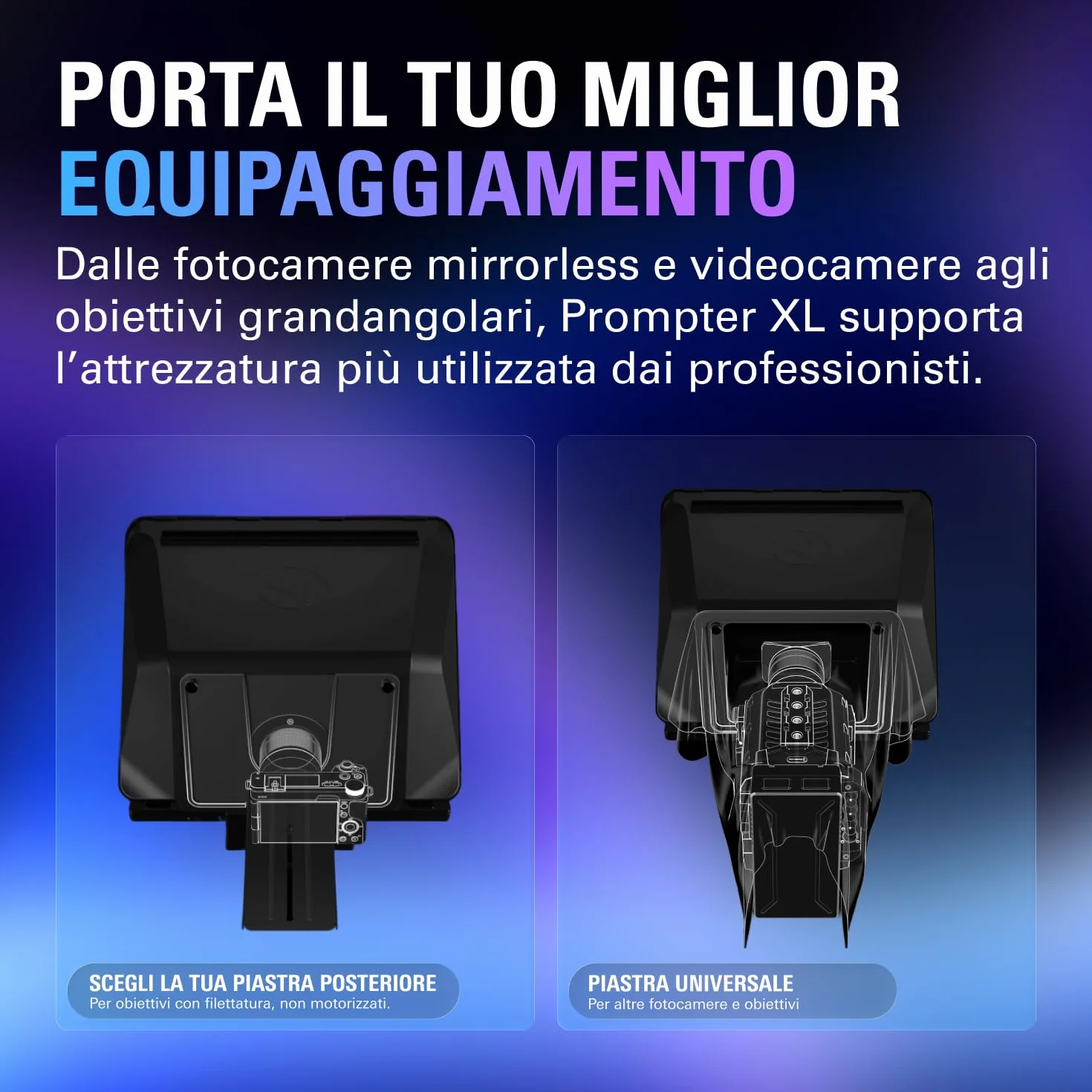 Elgato Prompter XL - Teleprompter full-size con display rimovibile, monitor per videoconferenze, per fotocamere DSLR, mirrorless e da studio, configurazione con un solo cavo – USB-C 3.2 per PC e Mac