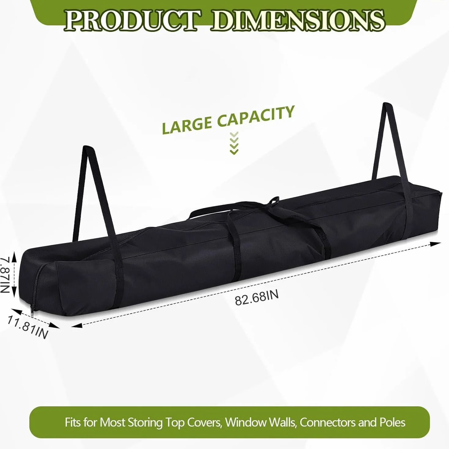 Shengruili Borsa per il trasporto della luce,Borsa per treppiede della borsa,Borsa portatile per asta della tenda, Nero , 210X30X20CM, grigio