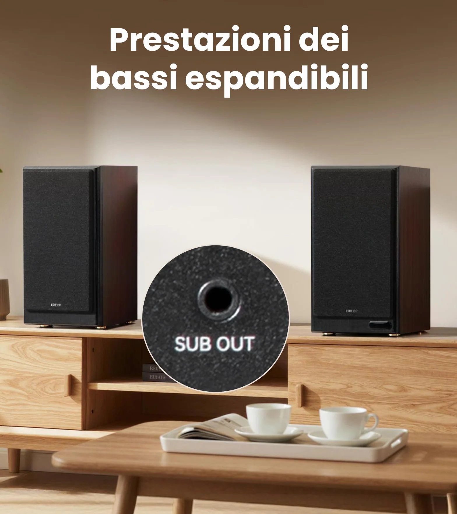 Edifier Diffusori da scaffale amplificati R2750DB MKII, monitor studio144 W con uscita subwoofer, audio ad alta risoluzione, Bluetooth 6.0 con LDAC, HDMI/ottico/coassiale per PC impianti - Noce