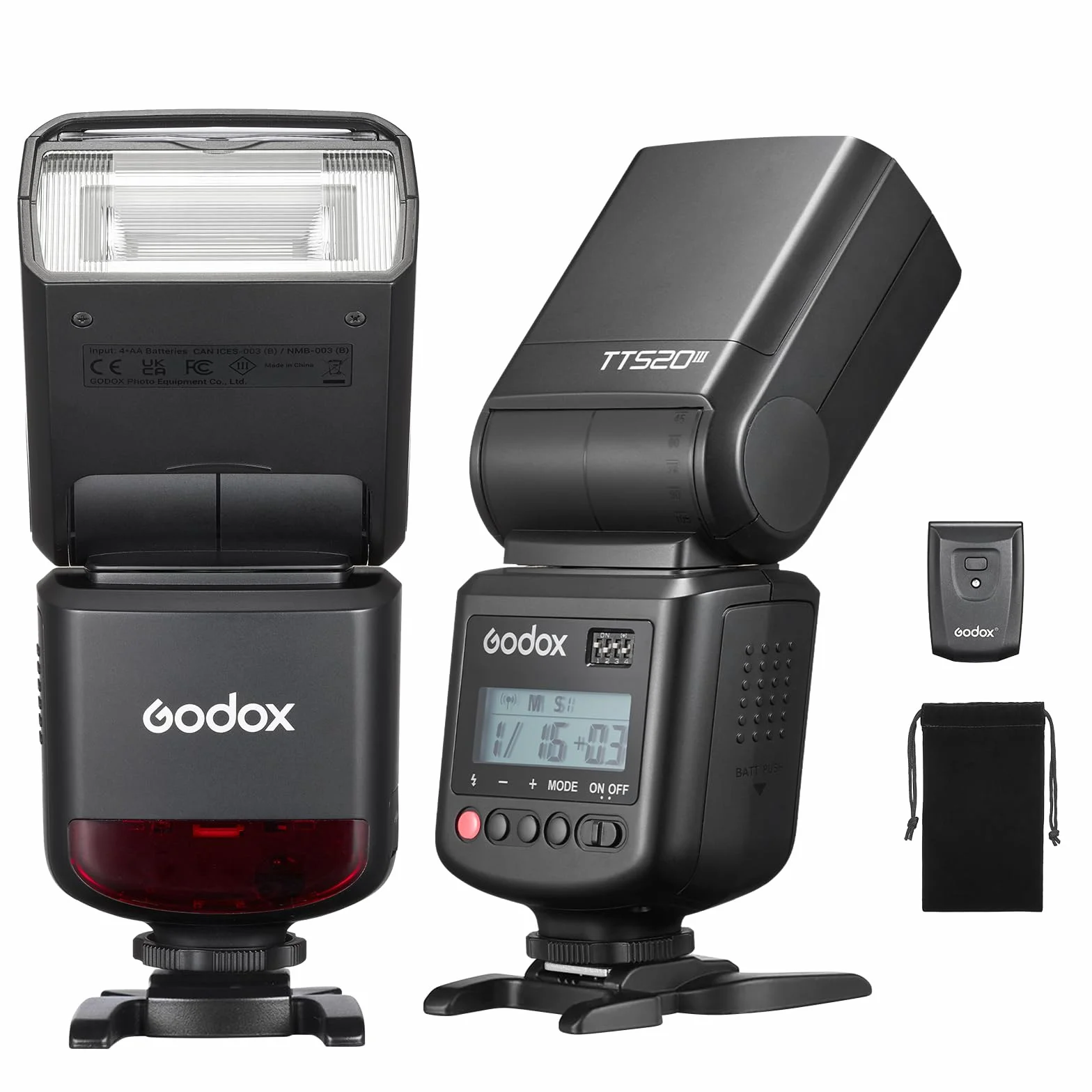 Godox TT520III Flash Speedlite GN33 Manuale per Fotocamera con RT-16 e S1 S2 PC Sync Canon Sony Fujifilm Nikon Panasonic Olympus