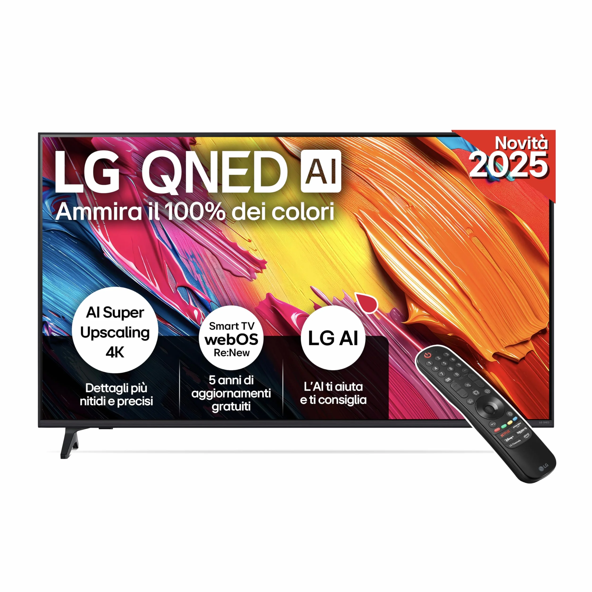 LG QNED70 Smart TV 50 pollici 4K, Processore α7 Gen8, Dynamic QNED Color, webOS AI, Gaming VRR 4K@60Hz
