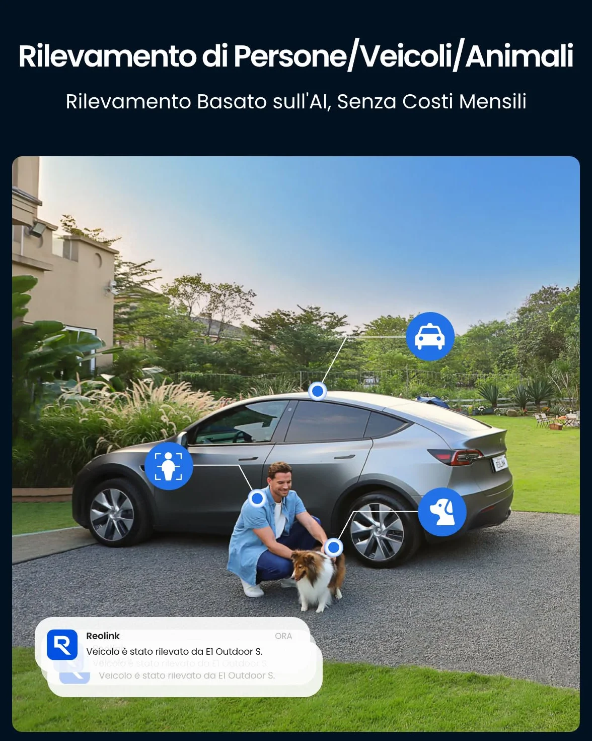 Reolink Telecamera di sorveglianza 4K per esterni, con tracciamento automatico, per esterni, con doppia banda Wi-Fi 6, 355° Pan e 50°, E1 Outdoor S (Ricondizionato)