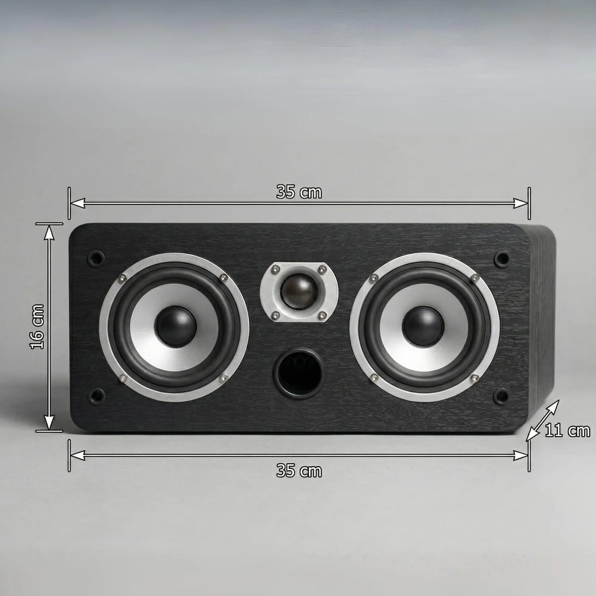 Dynavoice Magic CR-4 Nero Opaco – Diffusore Centrale Passivo 2 Vie, Woofer 2x4 + Tweeter 1", Solo 11 cm di Profondità, Bass Reflex Frontale, per Home Cinema.