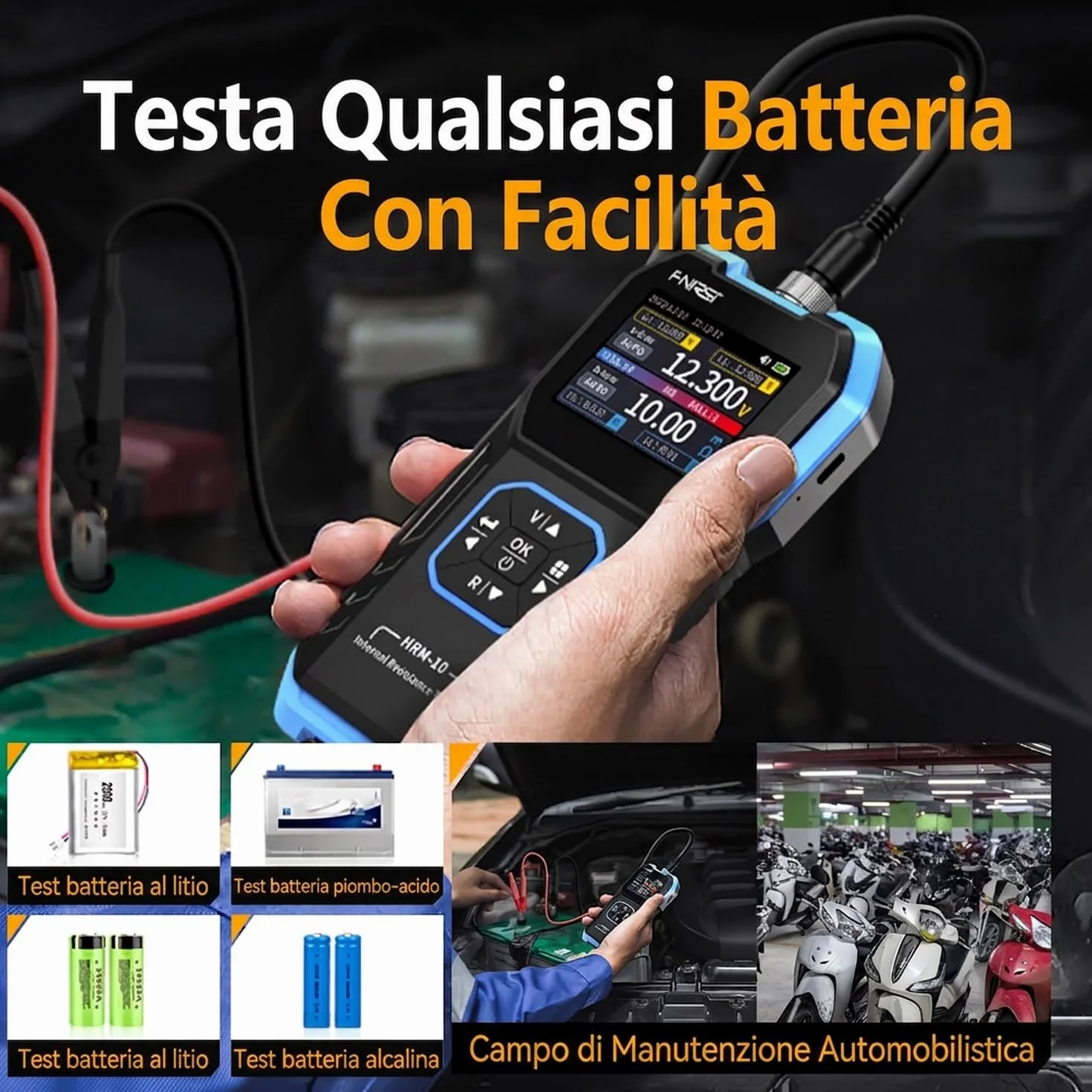 Tester di resistenza interna batteria 100V 200Ω HRM-10 tester digitale tensione batteria Li Lab Zine Bcb