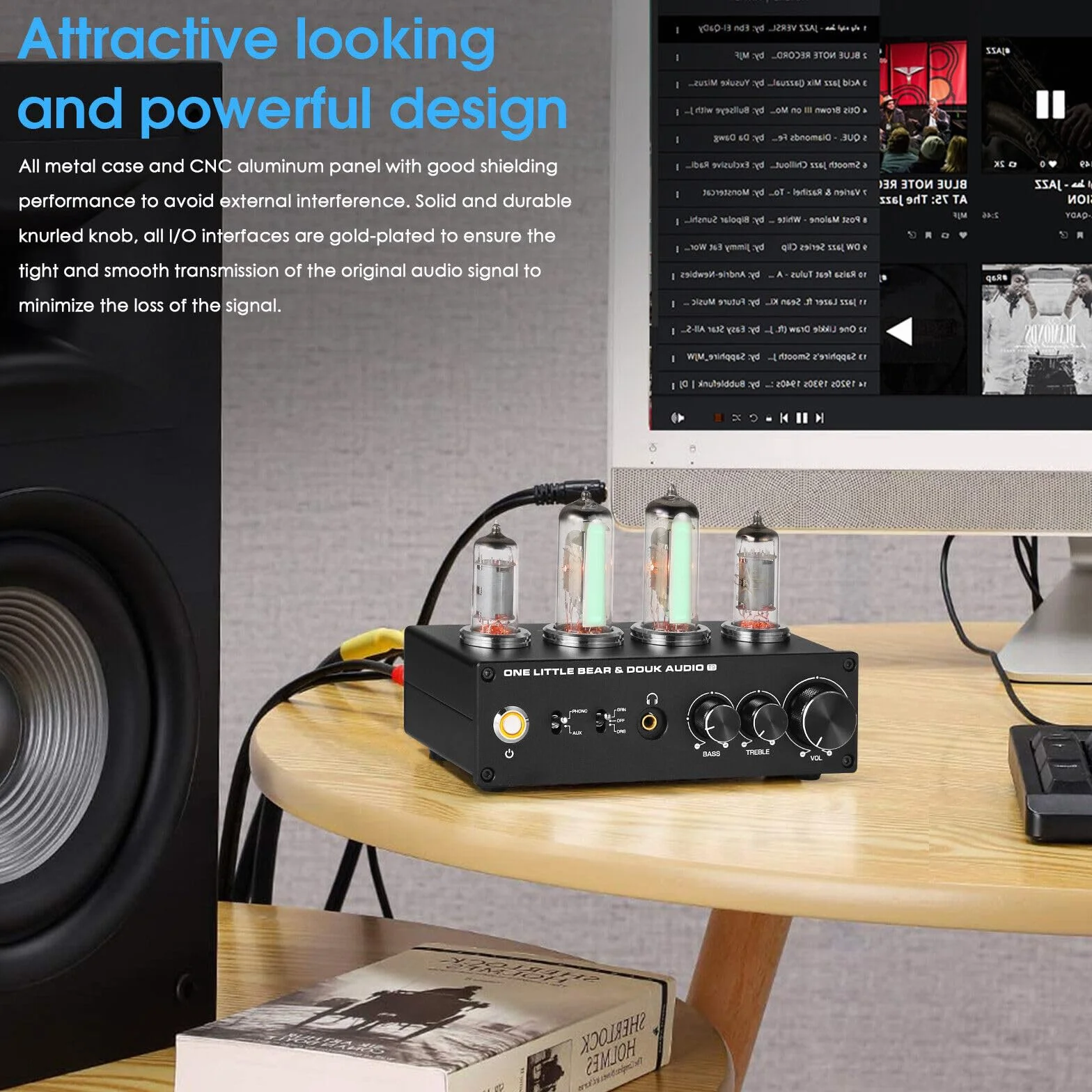 HiFi 6E2 Preamplificatore a valvole Phono Preamp per giradischi MM/MC Amplificatore per cuffie