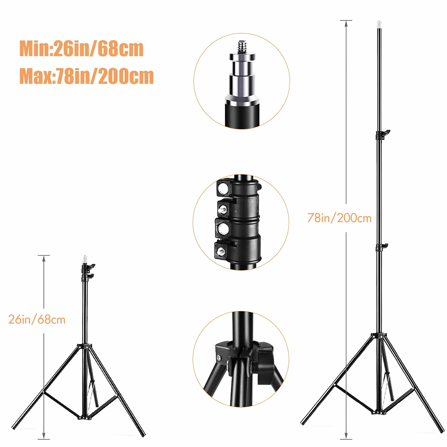 Andoer Set per studio fotografico, 2x3 m sistema di supporto per sfondo con softbox luce fissa treppiede braccio della forca telecomando morsetto borsa per il trasporto ritratti fotografia video