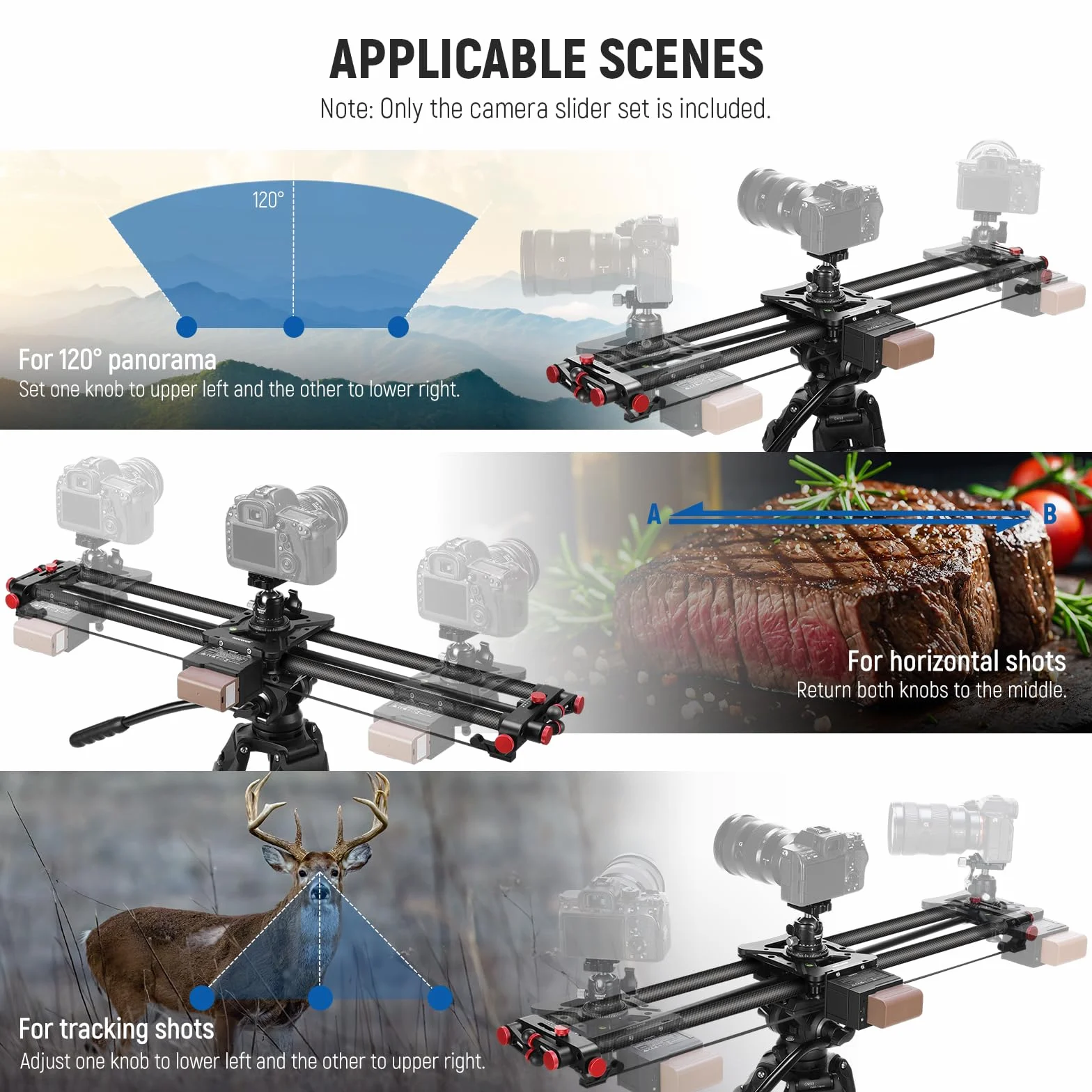 NEEWER 80cm Camera Slider Motorizzato, Controllo App, Binario Dolly DSLR in Fibra Carbonio con Batteria F750 4400mAh (Caricabatterie Non Incluso), Supporta Modalità Video/Fotografia Time Lapse,ER1-80