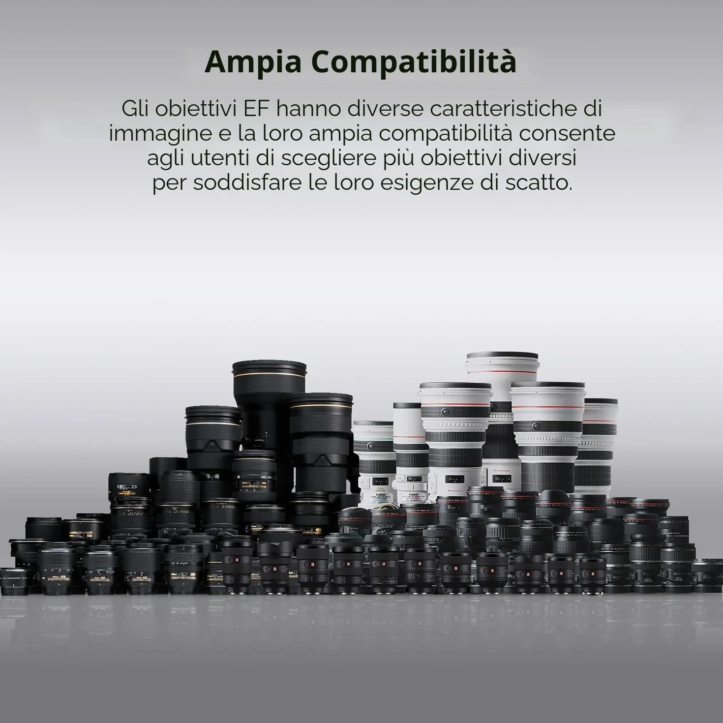 K&F CONCEPT Adattatore Compatibile con Canon Auto EF/EF-S a EOS R, in Metallo con Messa a Fuoco Automatica, con Custodia Protettiva