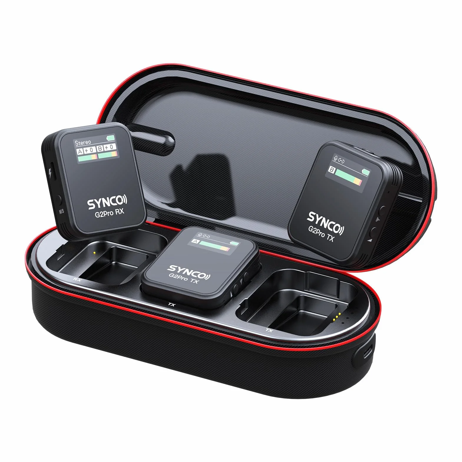 SYNCO G2A2 PRO - Microfono Lavalier wireless a doppio canale per DSLR, iPhone, Android e PC, set di microfono radio per fotocamera e streaming