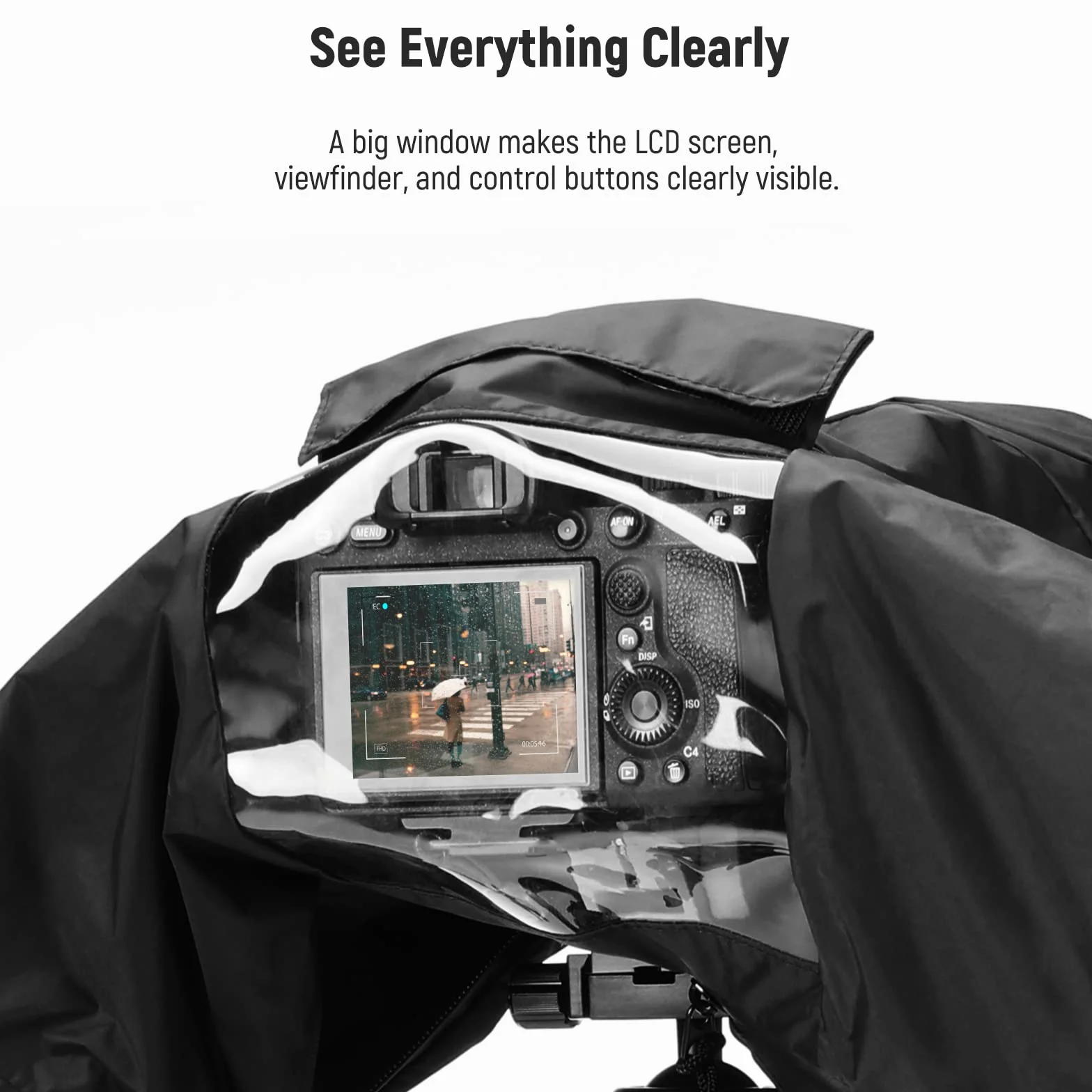 NEEWER Copertura Antipioggia per Fotocamera, Impermeabile in Nylon Resistente di Piccole Dimensioni Compatibile con Canon Sony Nikon DSLR Mirrorless Vlog Camera e Obiettivi Entro 200mm, PB003
