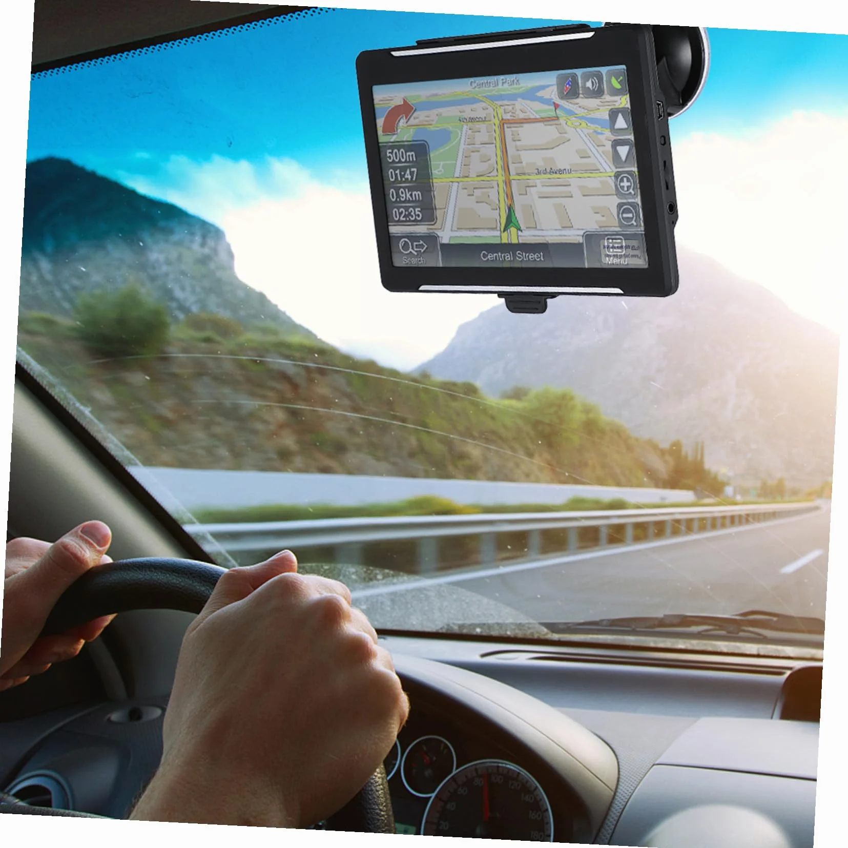 Navigatore Gps Per Auto Da 7 Pollici Touch Screen Lcd, Trasmettitore Fm Integrato e Correzione Intelligente Del Percorso, Compatto Per Veicoli e Camion