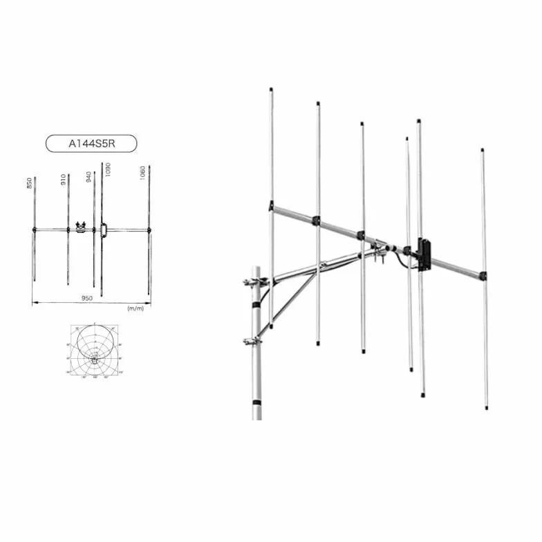 DIAMOND ORIGINALE A-144S5R2 Antenna Direttiva 5 Elementi MJ Connectore