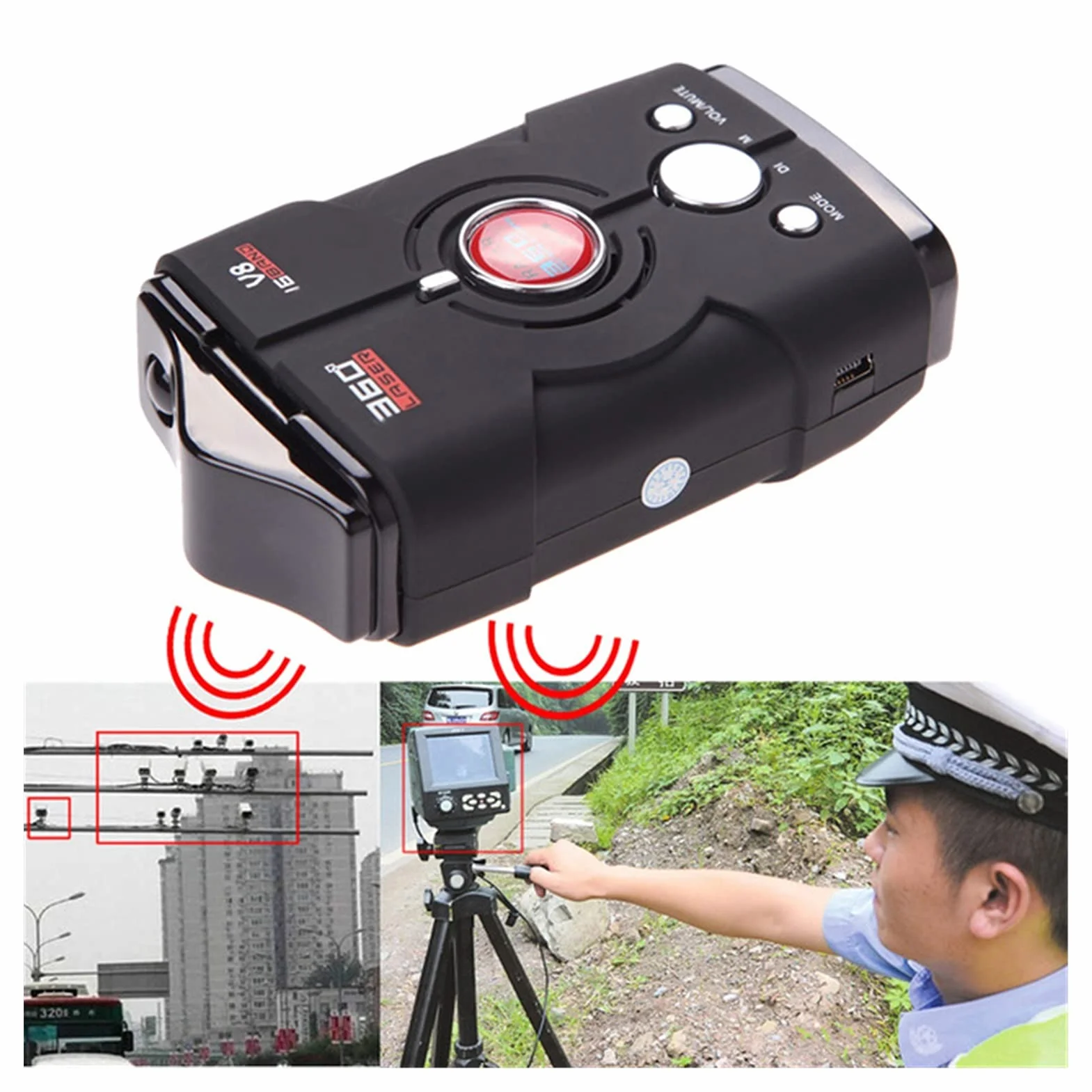 GPS Rilevatore Rilevatore Radar V8 Voice Auto Radar Detector 16 Bandsvg-2 Display LED Display Auto Rivelatore Rilevatore Radar