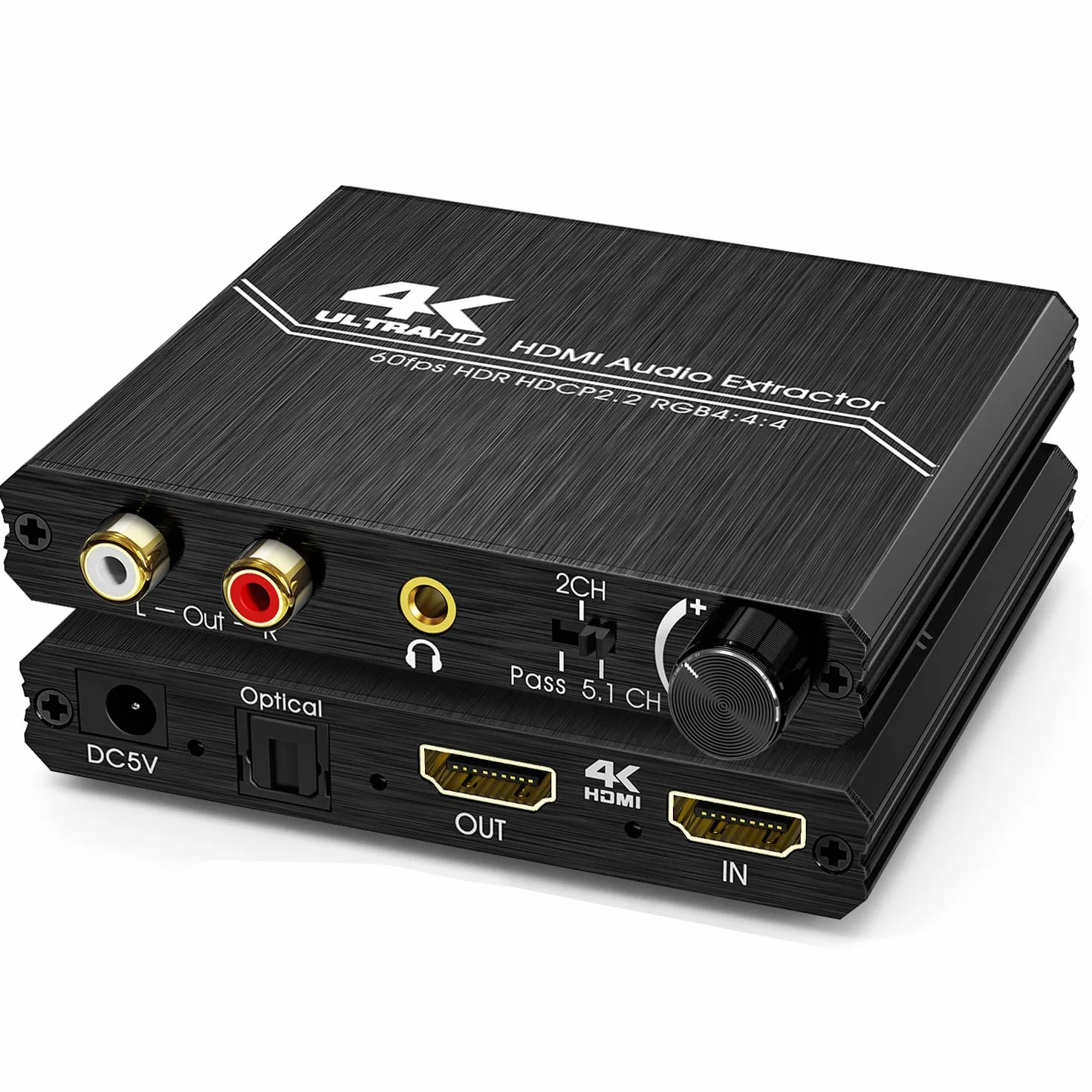 Tendak Splitter HDMI 2.0 4K Audio Extractor Spdif Toslink 3,5 mm AUX RCA L/R Converter Volume Control HDCP 2.2 HDR 3D