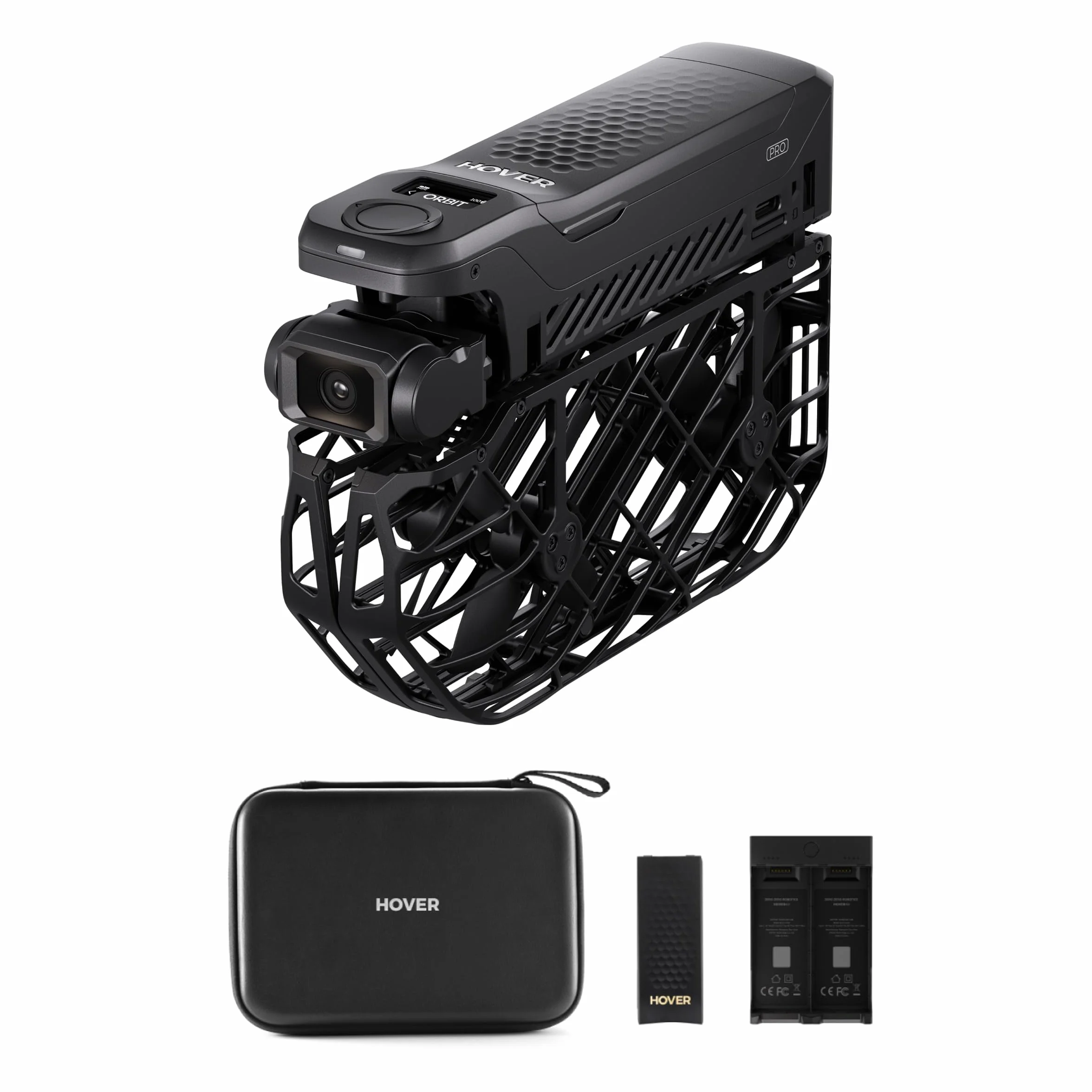 HOVERAir X1 PRO Action Cam Volante, drone 4k pieghevole con 10+ Modalità di Volo Completamente Automatiche, 42 KM/H Velocità di Follow, Vola Ovunque con OmniTerrain(Basic Combo)