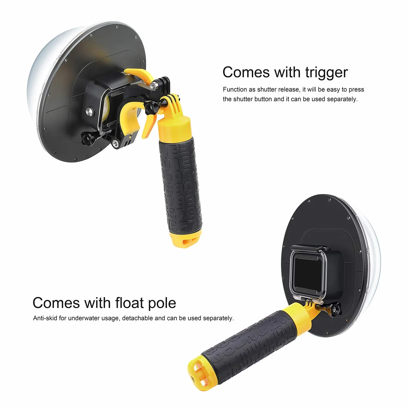 SOONSUN Dome Port per GoPro Hero 12 11 10 9 Nero 45 M Impermeabile Dome Port Lens con Custodia per GoPro Hero 9 10 11 12 Nero Fotocamera Subacquea Photograhpy Accessori