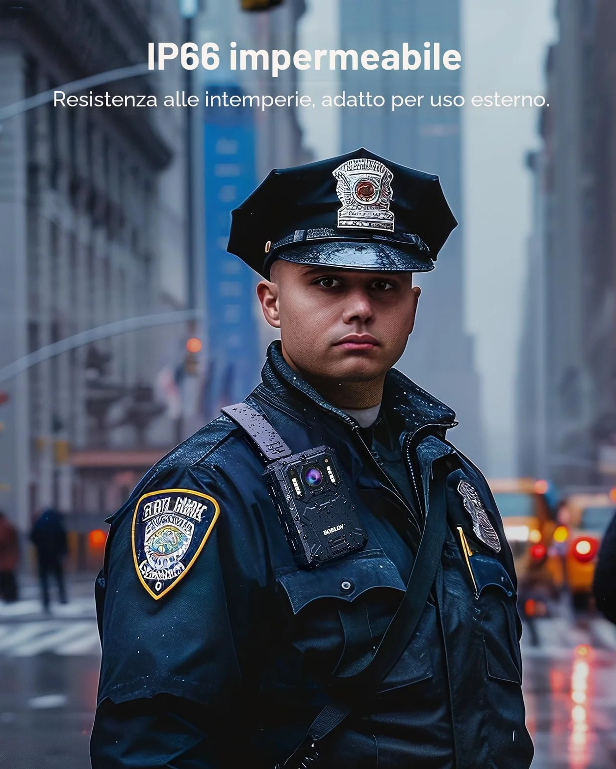 BOBLOV KJ23PRO 2K Fotocamere montate sul corpo, Body Cams Polizia da 128 GB integrata con visione notturna, batteria da 4000 mAh per 15 ore di registrazione, IP66, per forze dell'ordine, sicurezza