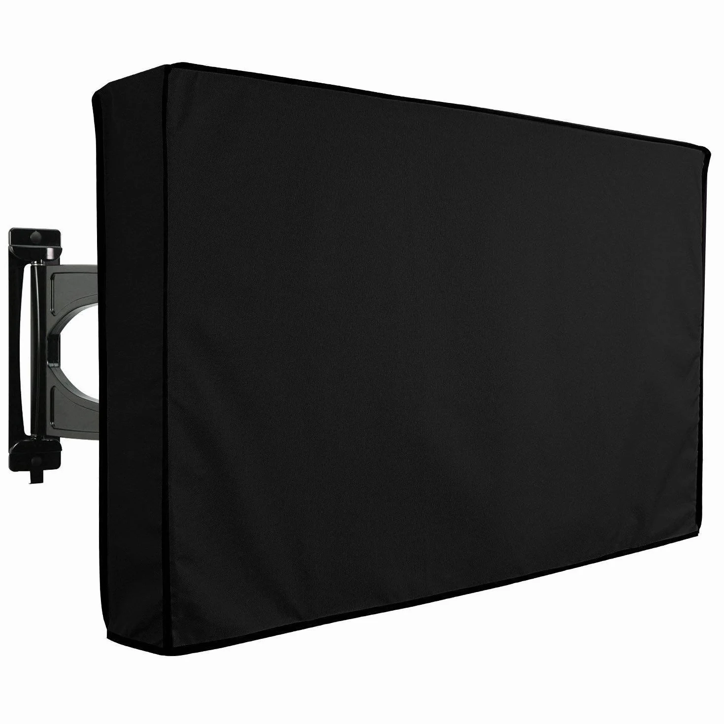 ELR Copertura per TV da esterno 55-58 pollici, copertura per schermo, impermeabile e antipolvere, tasca per telecomando, nero, 1 pezzo