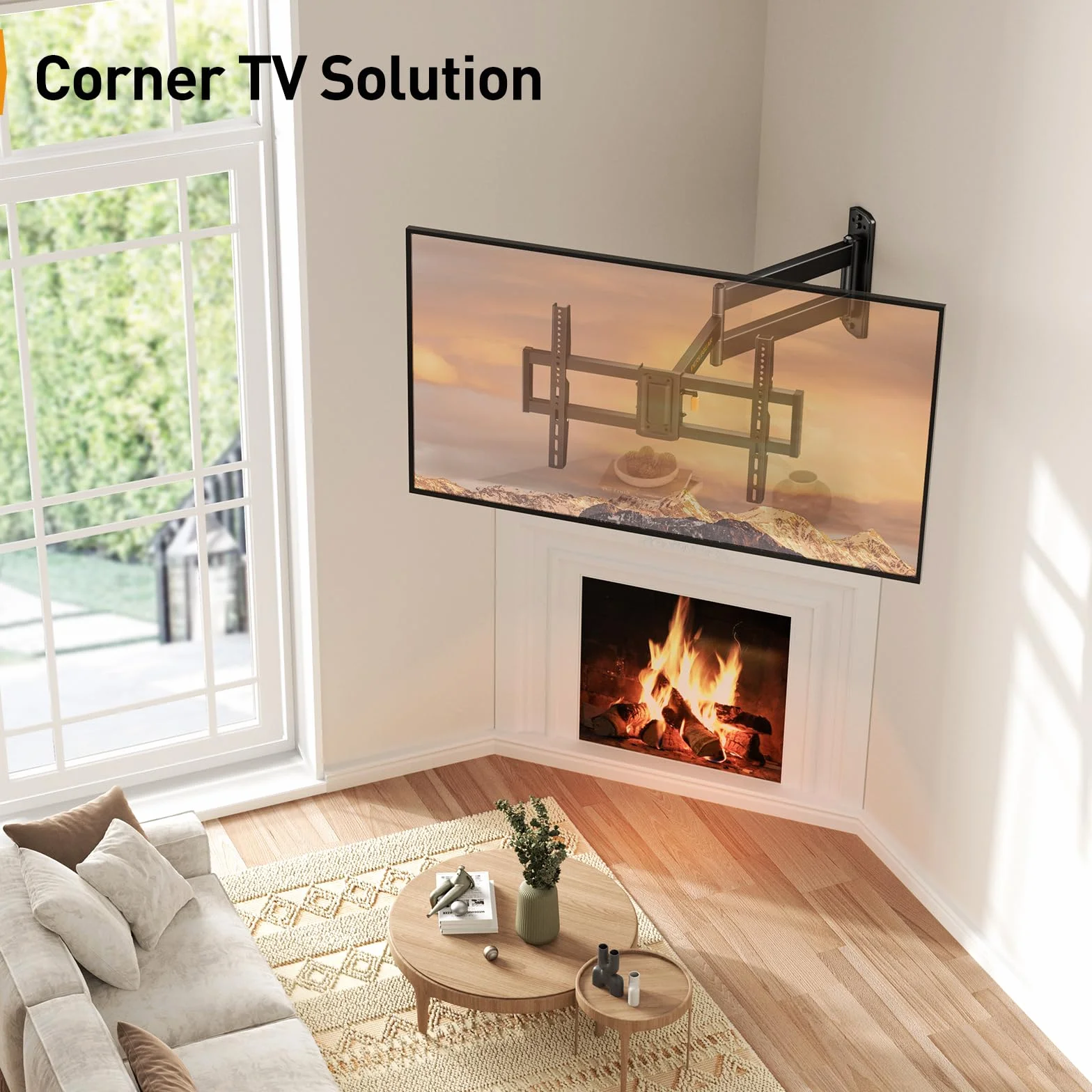 Perlegear Supporto TV Parete Braccio Extra Lungo 822mm 32-75 Pollici 45 kg Girevole Inclinabile Orientabile VESA 600x400mm