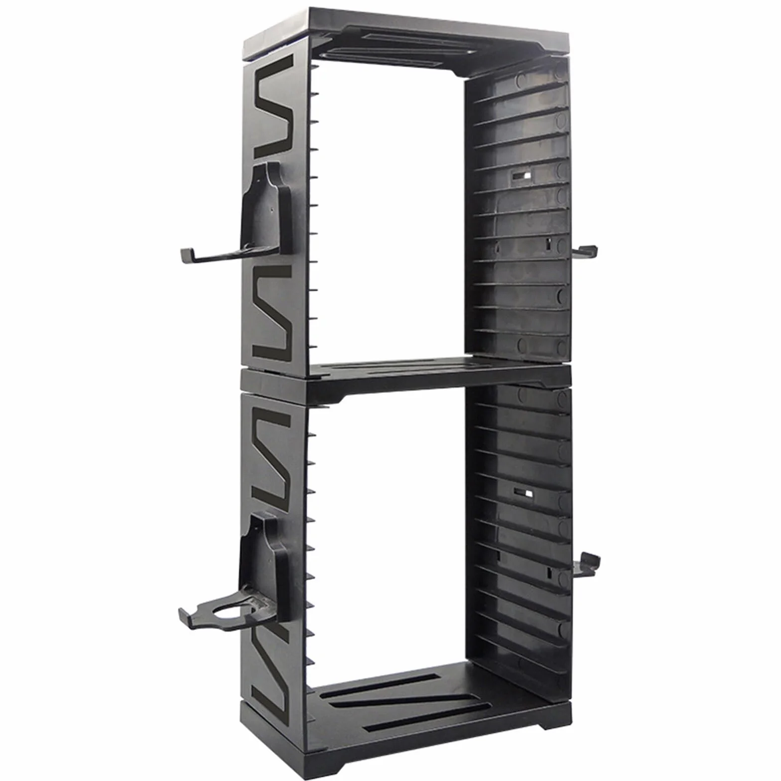 Torre di archiviazione universale per gioco e dischi Blu-Ray, scaffale per PS5/PS4/Xbox Series X/Xbox One/NS, con 24 gioco e 4 supporti per controller