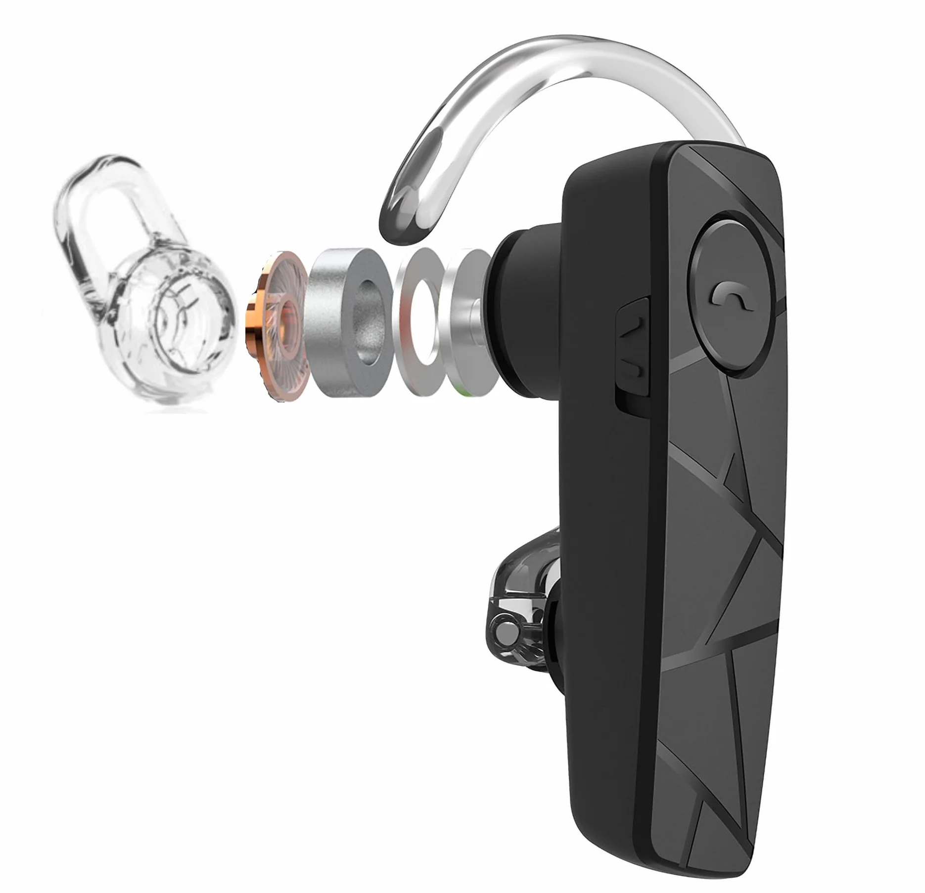 TELLUR VOX 60 Auricolare Bluetooth Singolo USB-C, Auricolari Bluetooth Vivavoce, Multipunto- Due Dispositivi Connessi, Gancio a 360° per Destro o Sinistro, Iphone e Android, Caricatore Auto Incluso