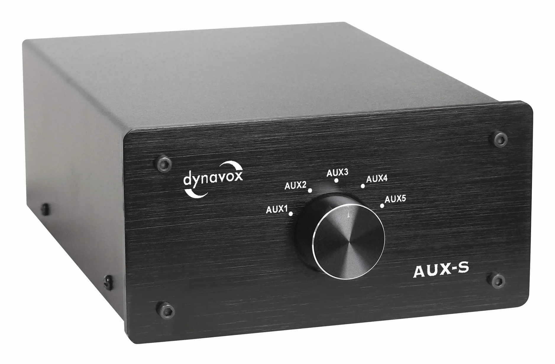 Dynavox Commutatore di prolunga in ingresso in metallo 5 ingressi RCA per amplificatori stereo surround Nero