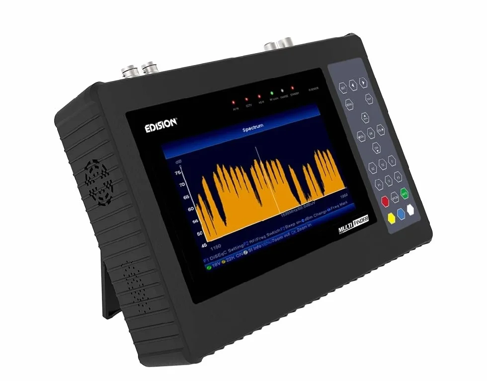 Edision Multi-Finder manometro per satellitare DVB-S/S2 terrestre DVB-T/T2 cavo DVB-C segnali H.265/HEVC & CCTV Tester, Nero