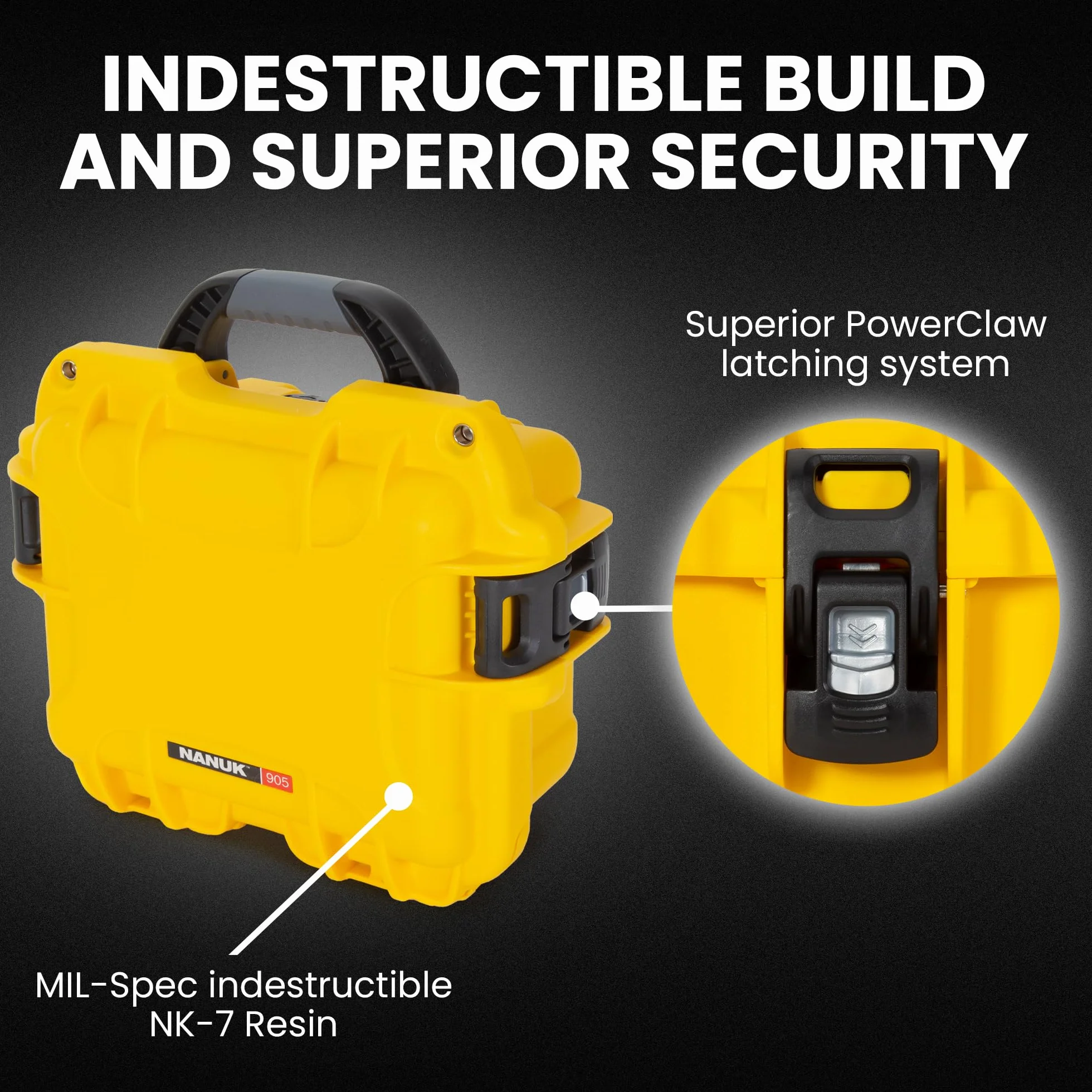 NANUK Custodia rigida impermeabile 905 con inserto in schiuma - Giallo