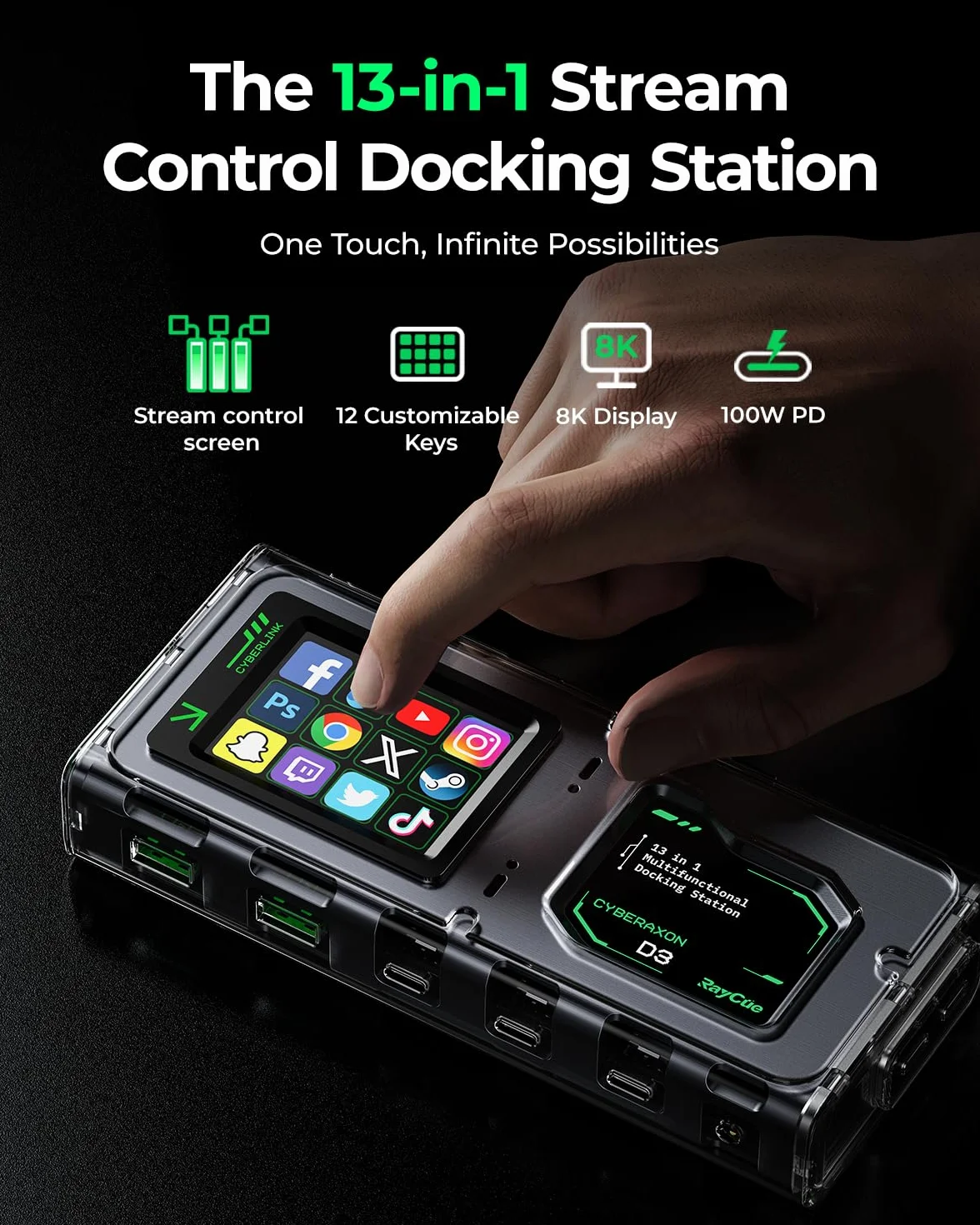 CyberAxon D3: dock di controllo flusso multifunzione 13 in 1