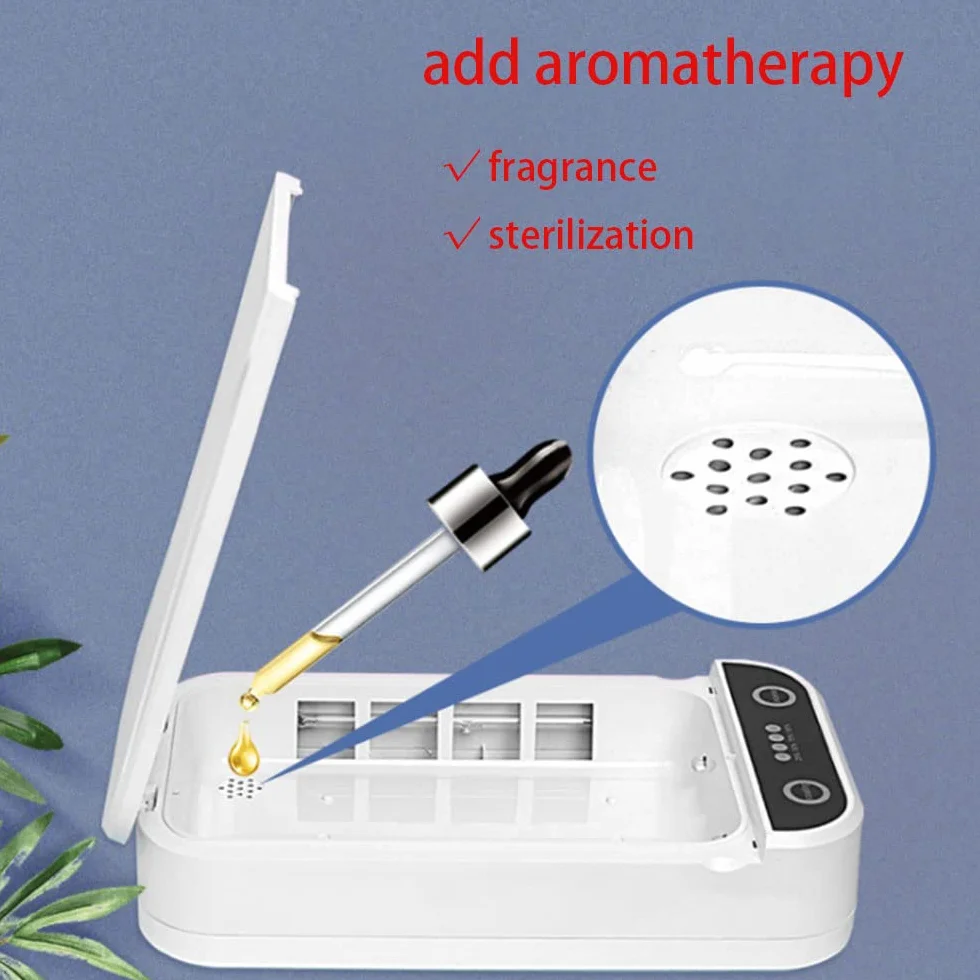 Scatola disinfettante UV per telefono con caricabatterie wireless, uccide batteri e virus, porta di ricarica USB, per maschere telefoniche e gioielli