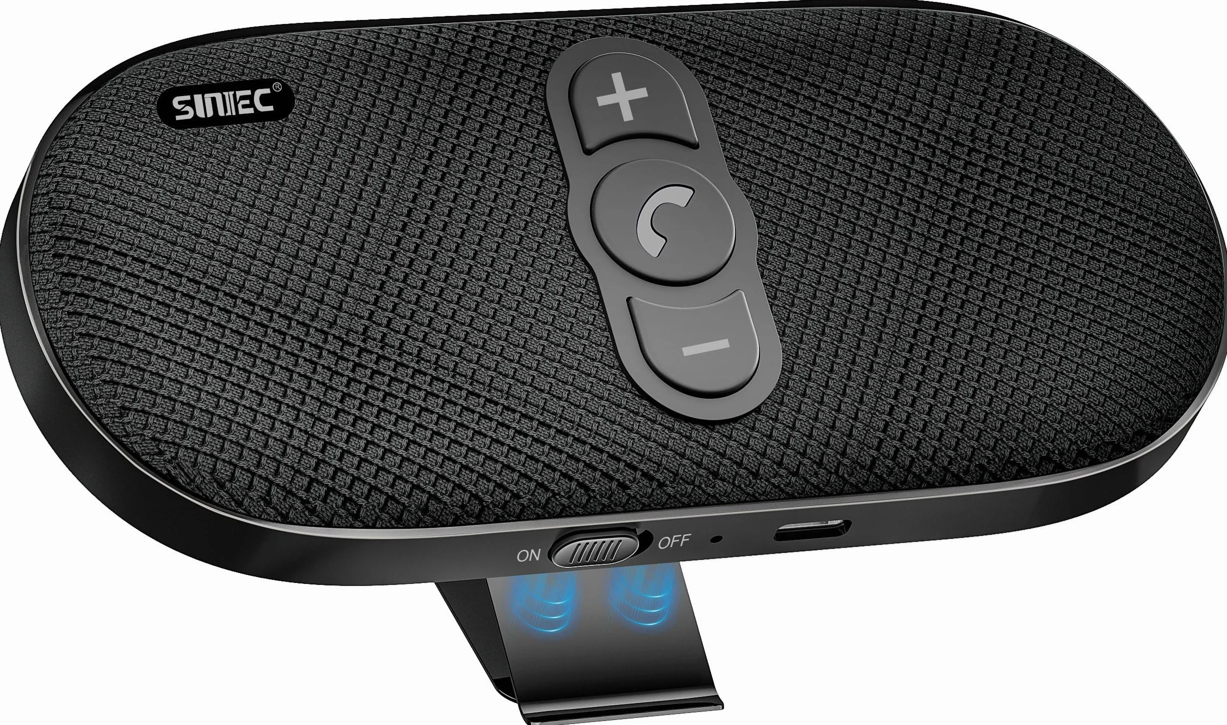 Vivavoce per auto Bluetooth 5.1 con clip Wireless vivavoce si collega a Siri & Google Assistant Supporto Auto ON Off Altoparlante forte 6W per GPS Musica Telefono