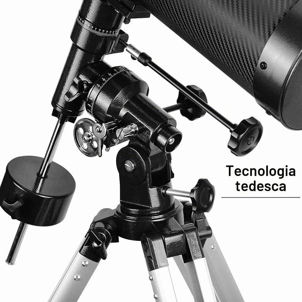 Telescopio riflettore newtoniano 130EQ per adulti, telescopi professionali per adulti astronomia, viene fornito con adattatore per smartphone con obiettivo Barlow 1.5X e filtro luna T 13%