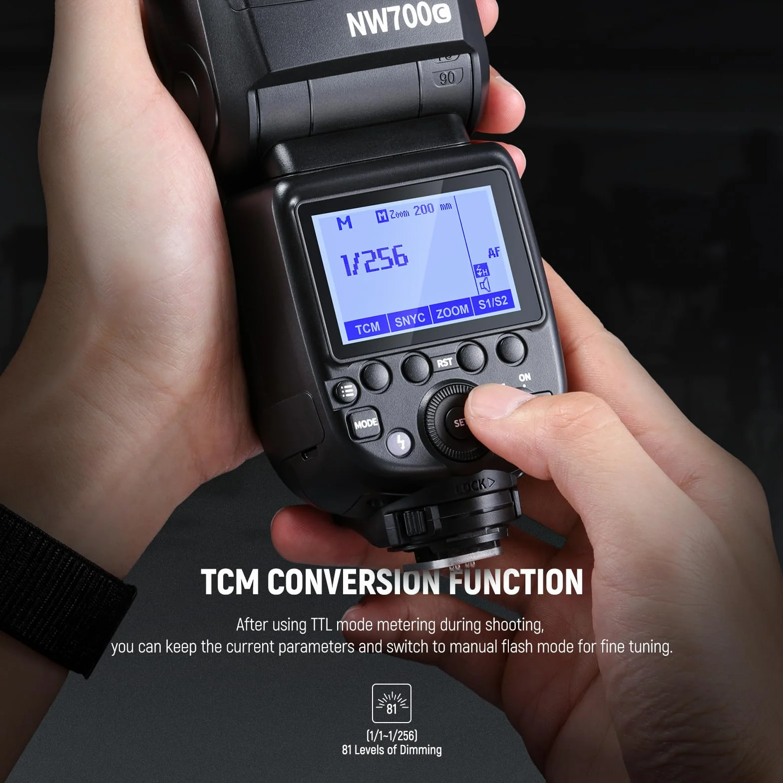NEEWER NW700-C Flash TTL Speedlite Speedlight Compatibile con Canon DSLR GN60 Sincronizzazione Ad Alta Velocità 1/8000s Uscita 1/1-1/256 Funzione TCM 230 Flash Full Power Riciclaggio Veloce 0,1-2,7s