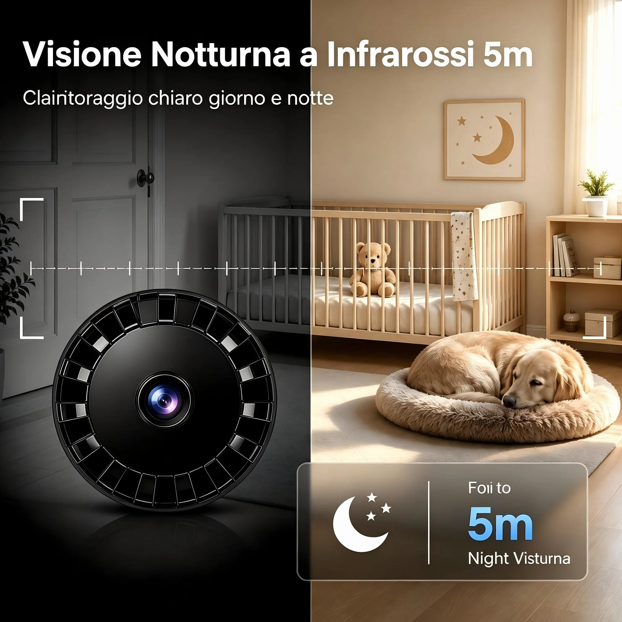 Mini Telecamera Spia WiFi Interno/Esterno, Videocamera Sorveglianza 1080P, Visione Notturna, Rilevamento di Movimento, Controllo Remoto Con App per Casa/Bambini A/Y (Black, Mini 4 PCS)
