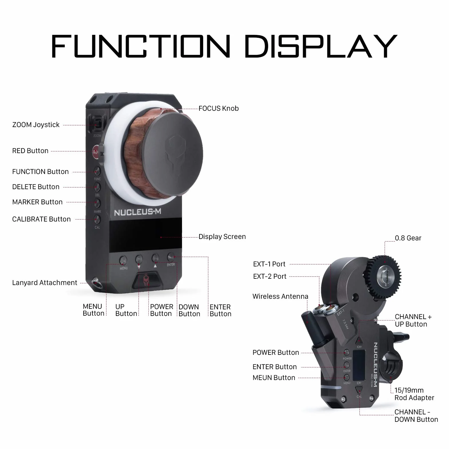 TILTA Follow focus Nucleus-M Sistema di controllo dell'obiettivo wireless per obiettivo per fotocamera mirrorless DSLR, con unità manuale 2 Impugnatura wireless 2 Motore wireless WLC-T03