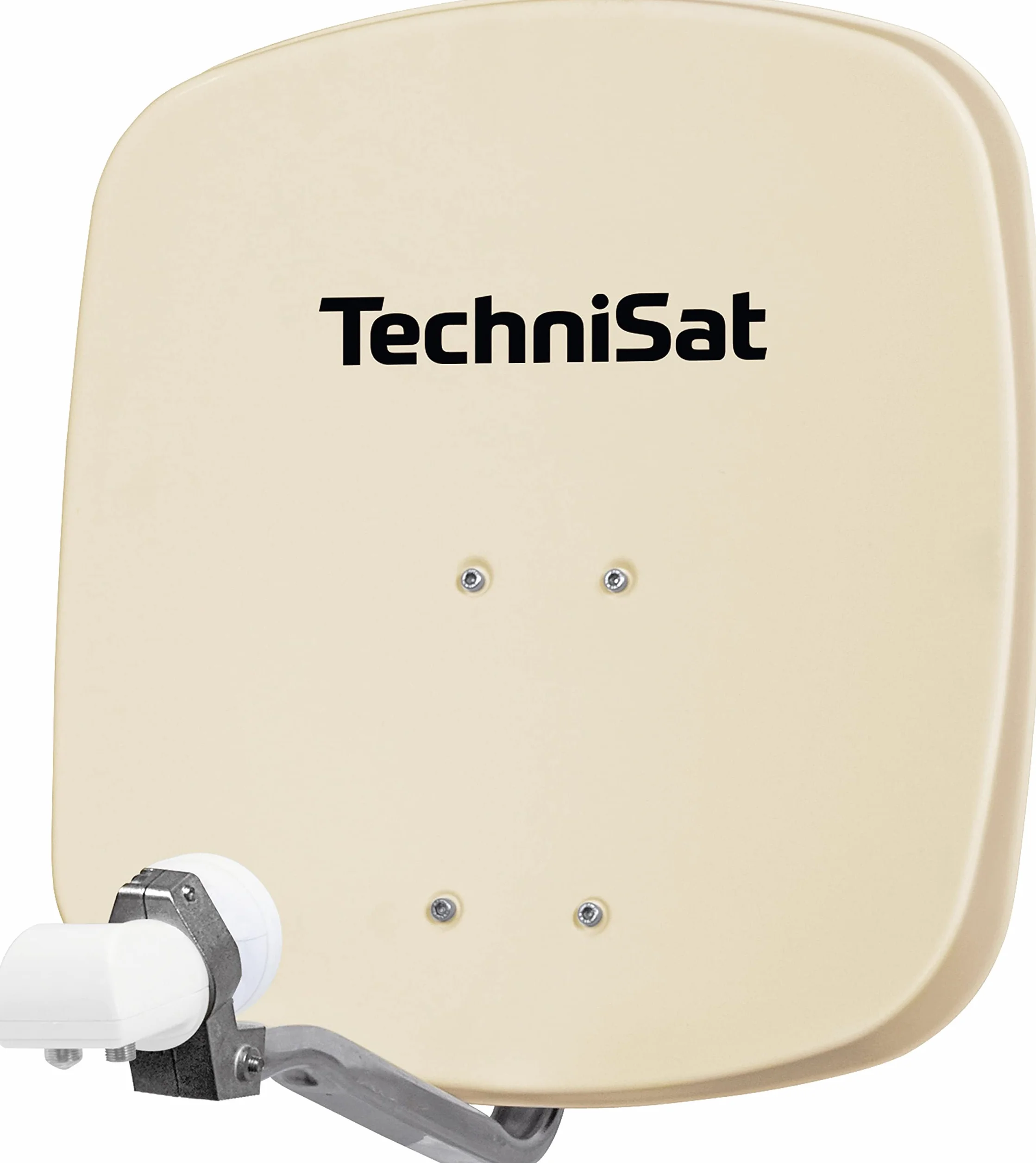 TechniSat DIGIDISH 45 - Parabola satellitare per 2 partecipanti (parabola da 45 cm con supporto a muro e Universal-Twin-LNB in un alloggiamento resistente alle intemperie) beige