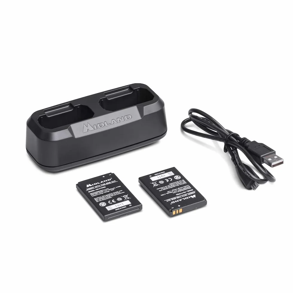 Midland - Walkie Talkie 777 Pro, 2 Ricetrasmittenti Professionali per Security, 85 Canali - 16 PMR446/69 LPD, 38 CTCSS e 104 DCS, Autonomia 14H, Copertura 6Km, Display Digitale, Batterie Ricaricabili
