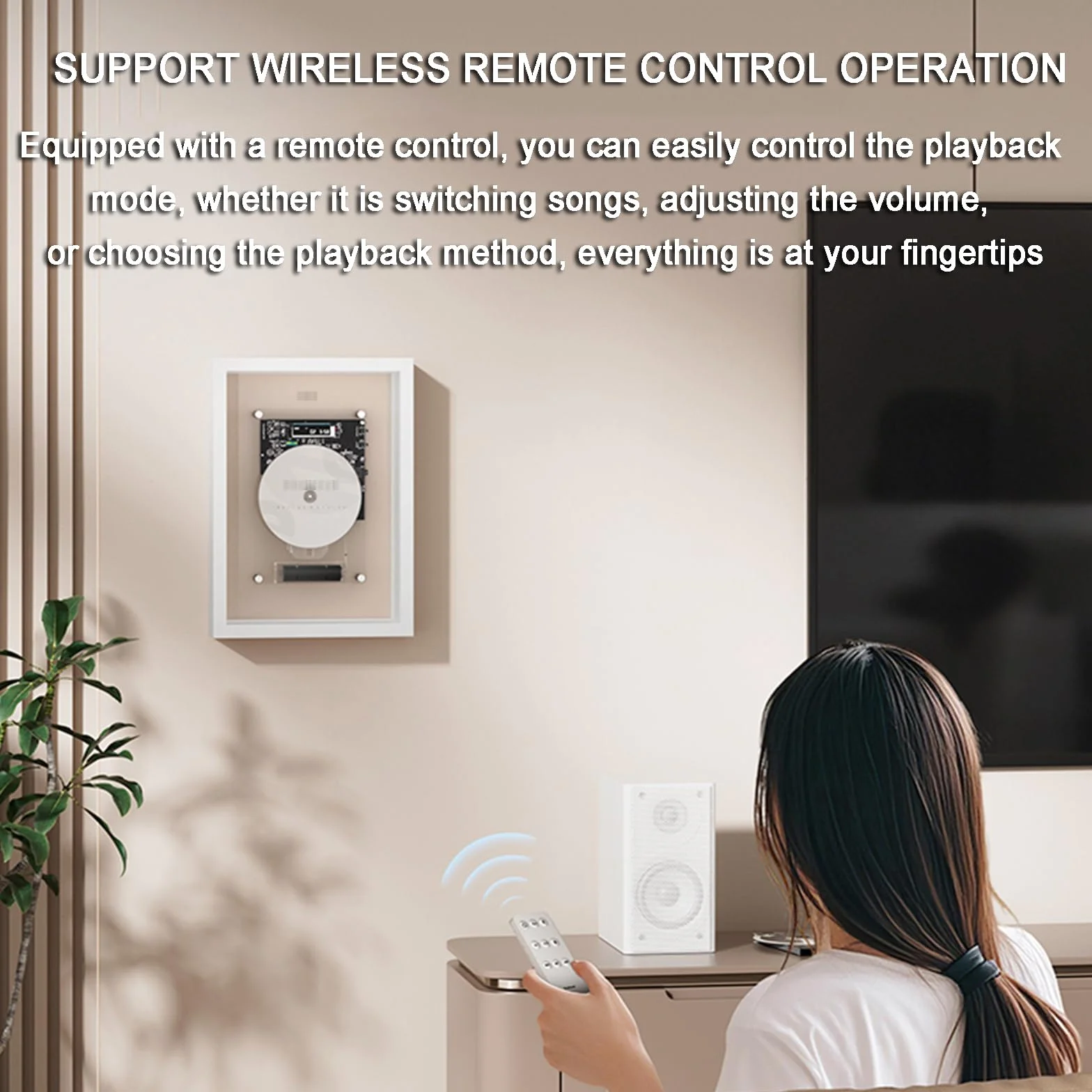 Lettore CD Da Parete, Cornice Decorativa Per Foto Musicali, Con Telecomando, Bluetooth 5.0/uscita AUX Da 3,5 Mm, Senza Altoparlanti, Per Casa/corridoio/ufficio/decorazione Da Parete