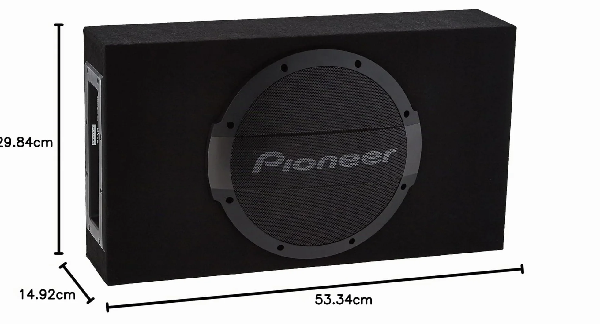 Pioneer Subwoofer attivo TS-WX1010LA, potente subwoofer con alloggiamento con potenza massima di 1200W, subwoofer da 25 cm in alloggiamento MDF, membrana IMPP, nero, potenza di ingresso nominale 600W