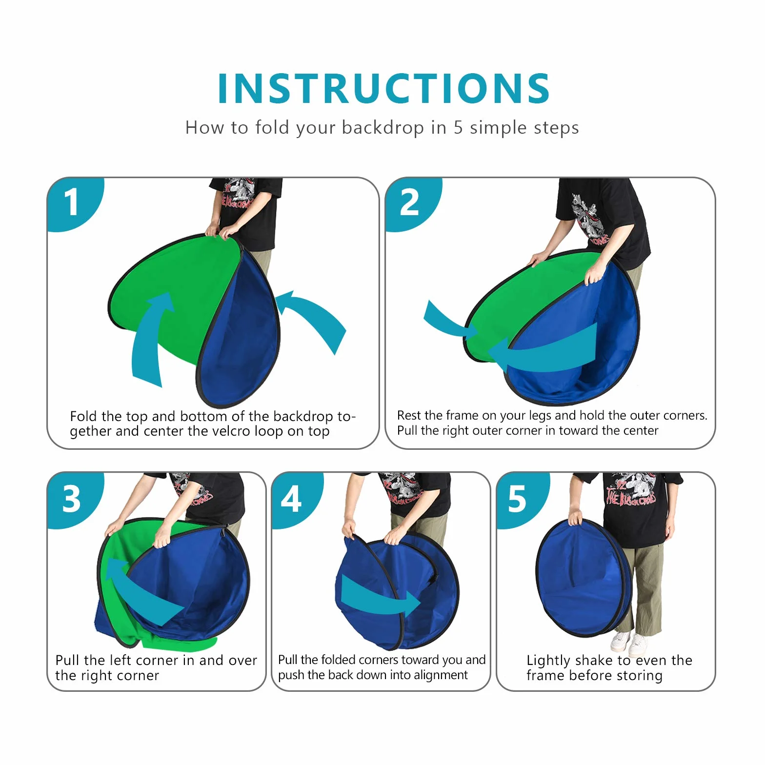 Neewer 5 x 7 ft/1,5 x 2 m - Sfondo cromato pieghevole, con supporto da 8,5 ft/2,6 m, pannello di sfondo verde blu verde reversibile 2 in 1 per studio fotografico, streaming live, videochiamate, giochi
